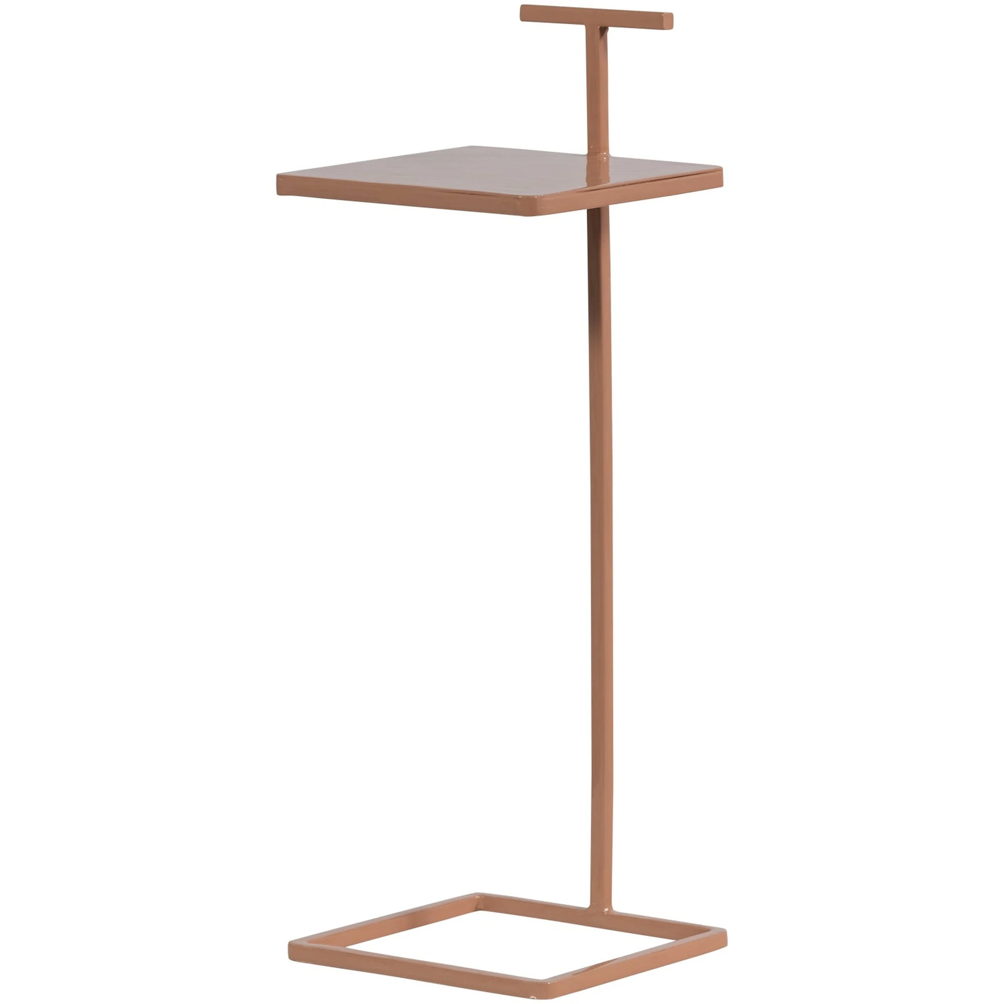 Beistelltisch Toste Metall, modern und hochglänzend, quadratische Form, Altrosa, 64 x 22 x 22 cm - Woood