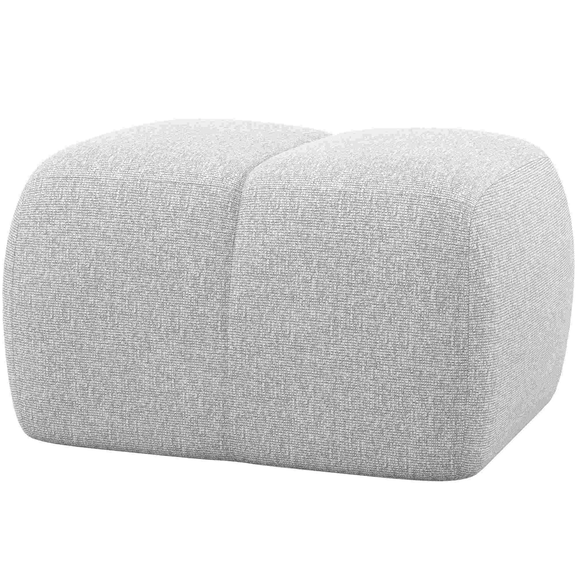 Hocker Mojo aus Bouclé-Stoff, modern und bequem, Natur, 84 x 64 x 45 cm, passend zur Mojo-Serie