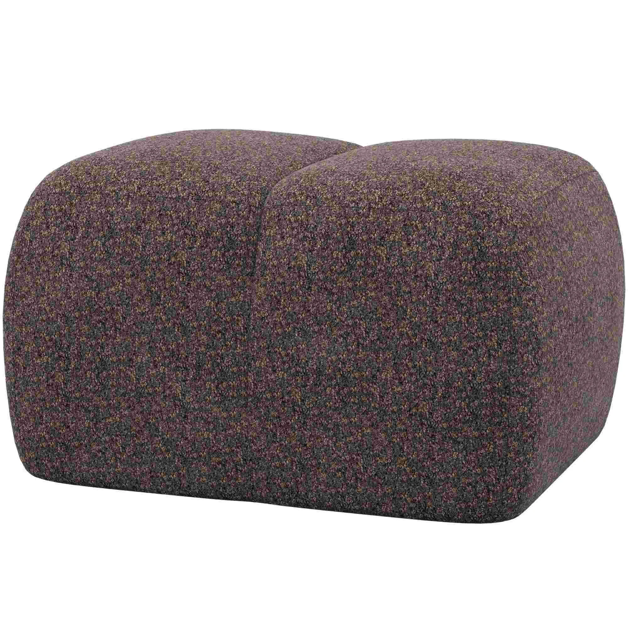 Hocker Mojo aus weichem Chenille-Stoff, modern und bequem, Braun, 84 x 64 x 45 cm