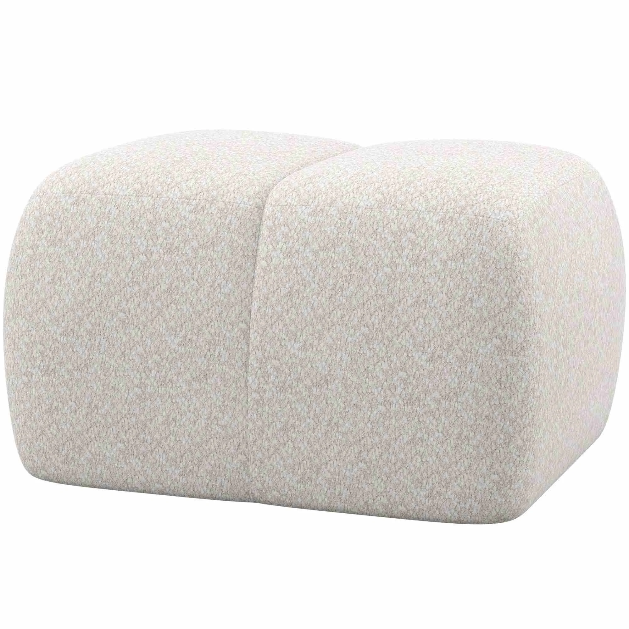 Hocker Mojo aus Chenille-Stoff, modern und bequem gepolstert, Natur, passend zur Mojo-Serie