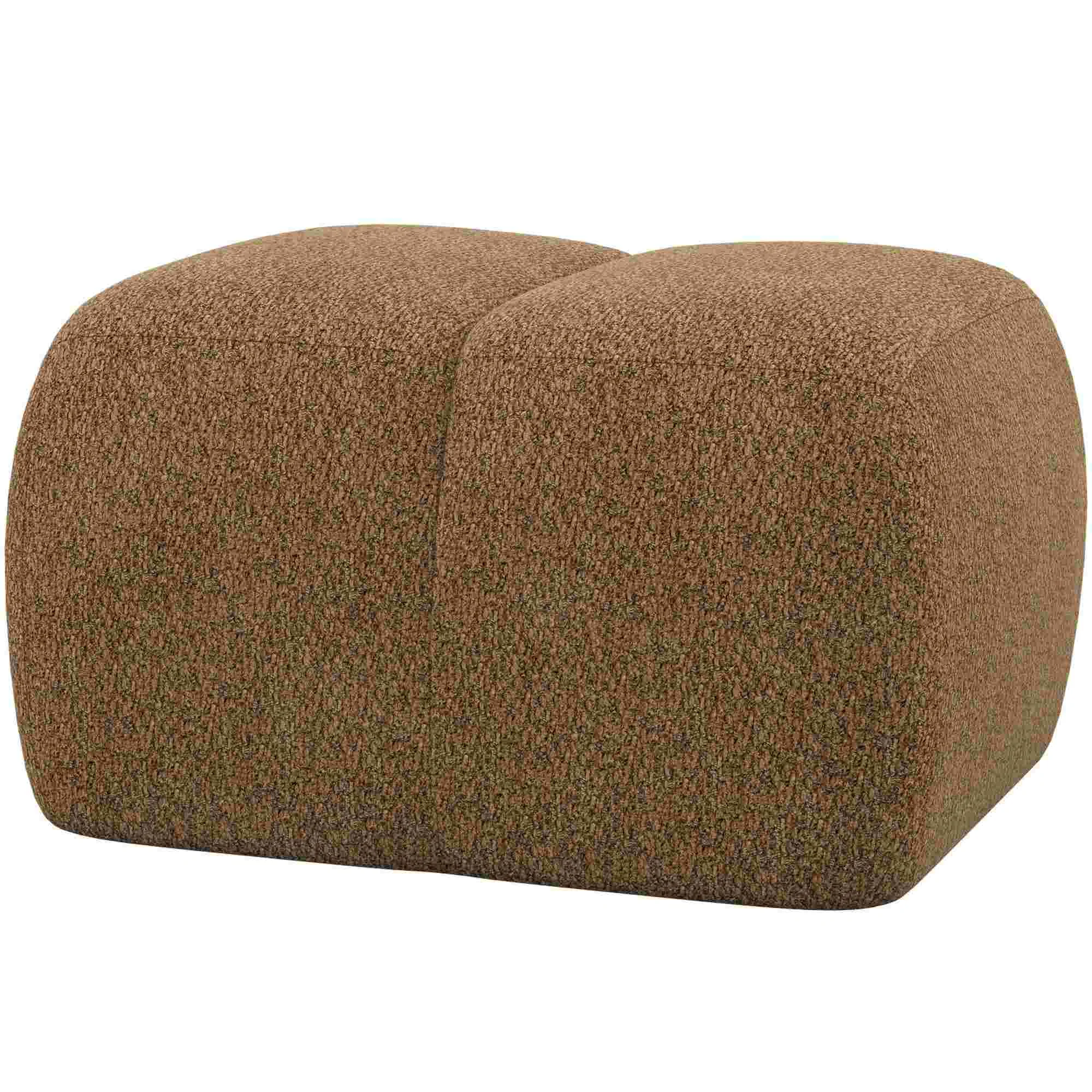 Hocker Mojo aus Chenille-Stoff, modern und bequem, honiggelb, 84 x 64 x 45 cm