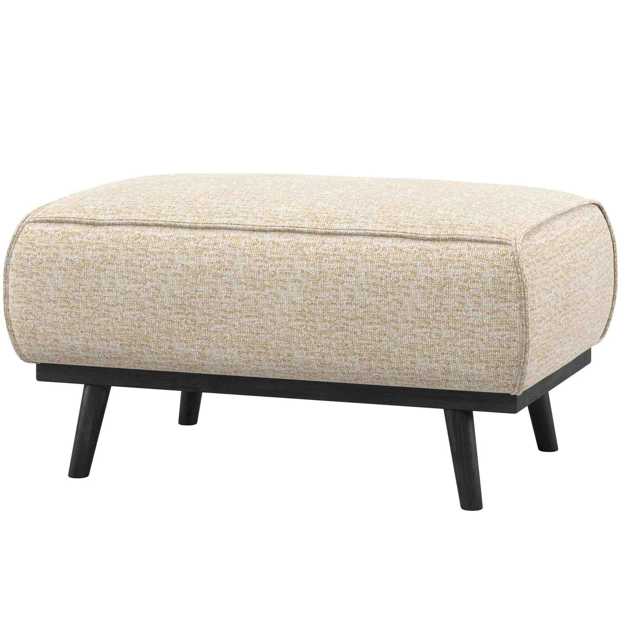 Hocker Statement aus gewebtem Stoff, modern und elegant, Beige Melange, 80 x 55 x 40 cm - Woood
