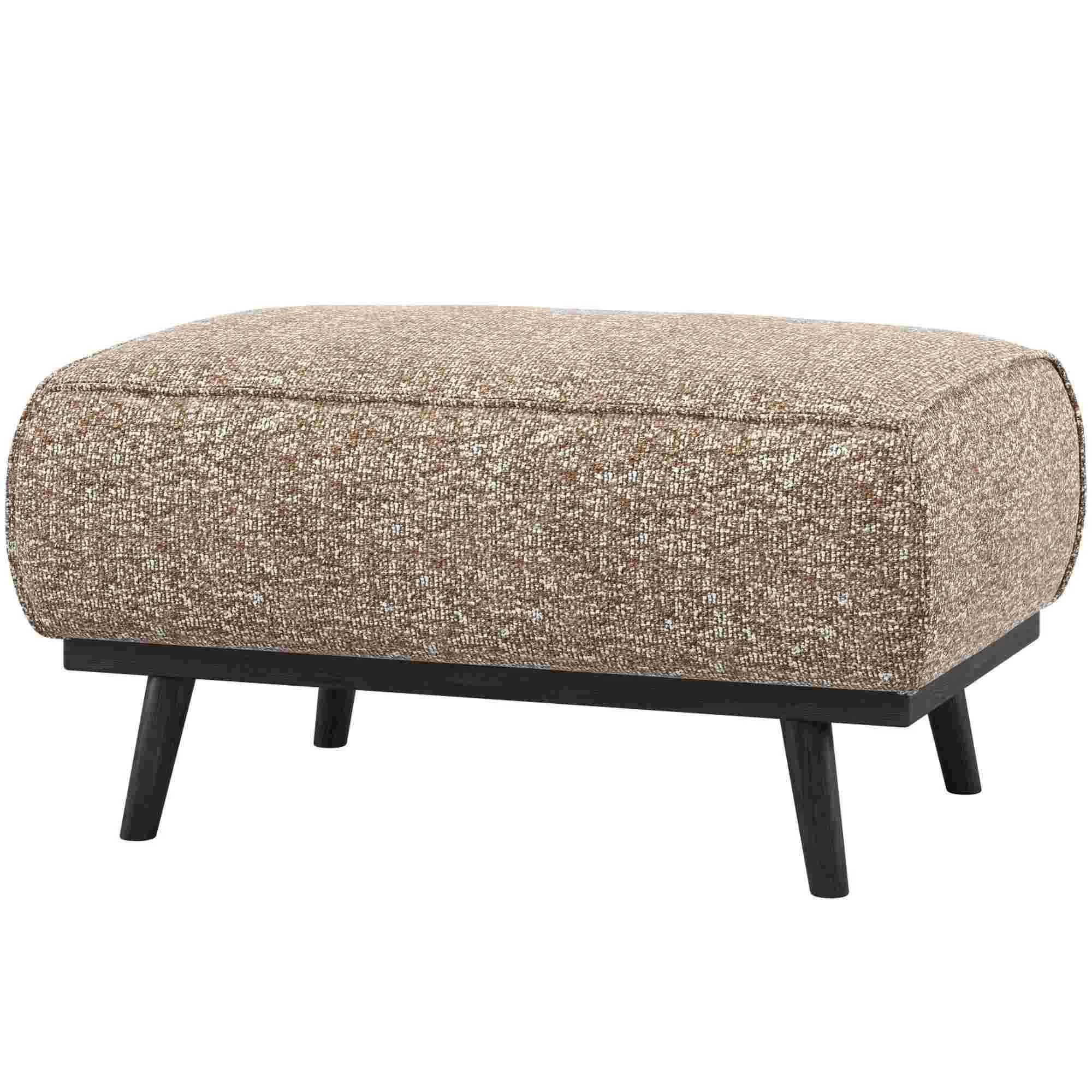Hocker Statement aus gewebtem Stoff, modern und luxuriös, hellbraun Melange, 80 x 55 x 40 cm - Woood