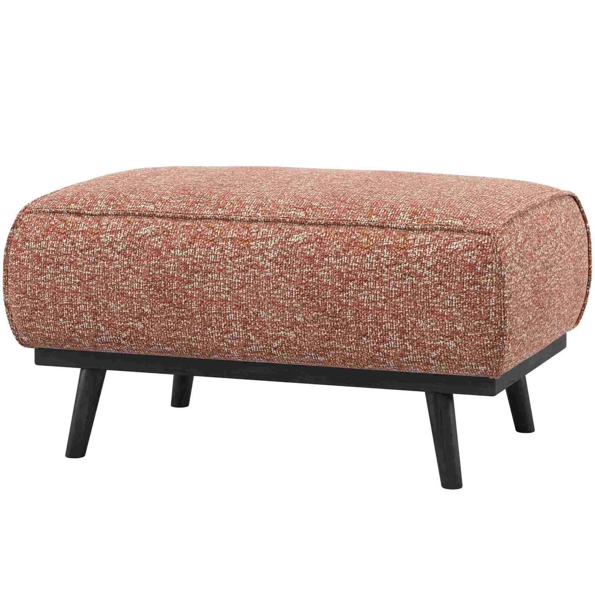 Hocker Statement aus gewebtem Stoff, modern und luxuriös, terra melange, komfortabel gepolstert - Woood