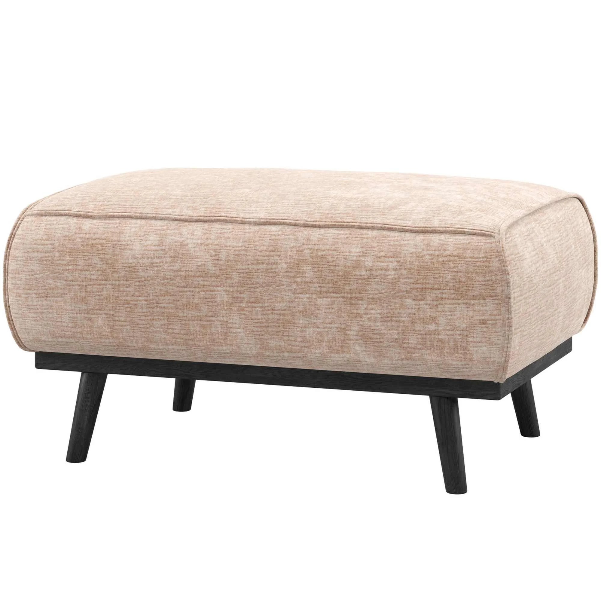 Hocker Statement aus Natur Chenille-Samt, modern und luxuriös, rechteckig, 80 x 55 x 40 cm