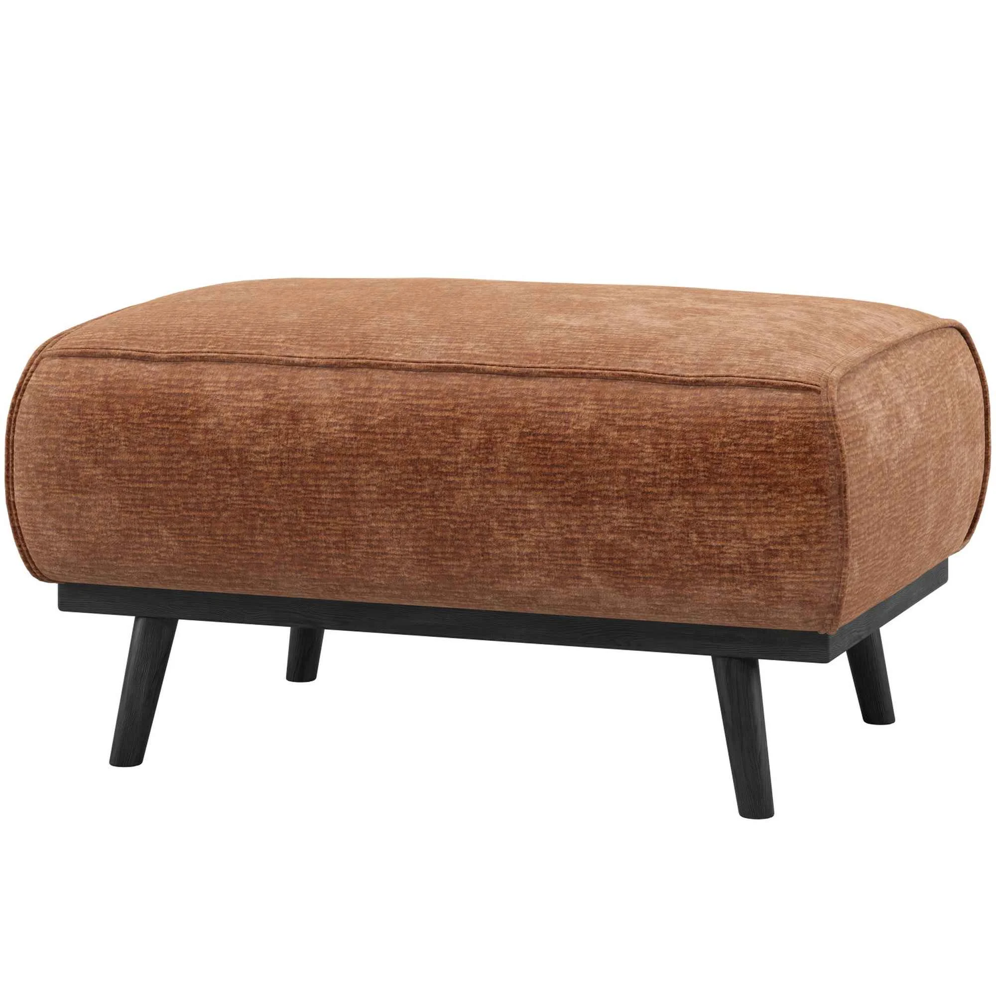 Hocker Statement aus Samt-Chenille, modern und komfortabel, terra-braun, 80 x 55 x 40 cm