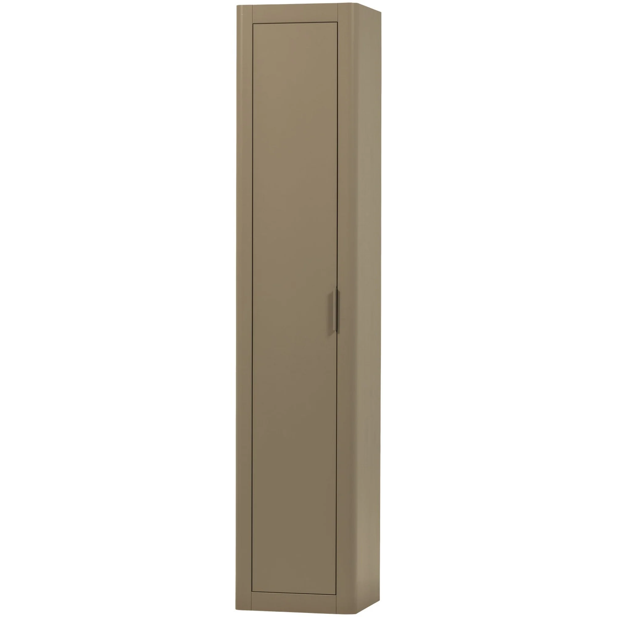 Schrank Gunnar Kiefer FSC-zertifiziert, modernes Design, Braun Mud, schmaler Hochschrank 217x45x39 cm