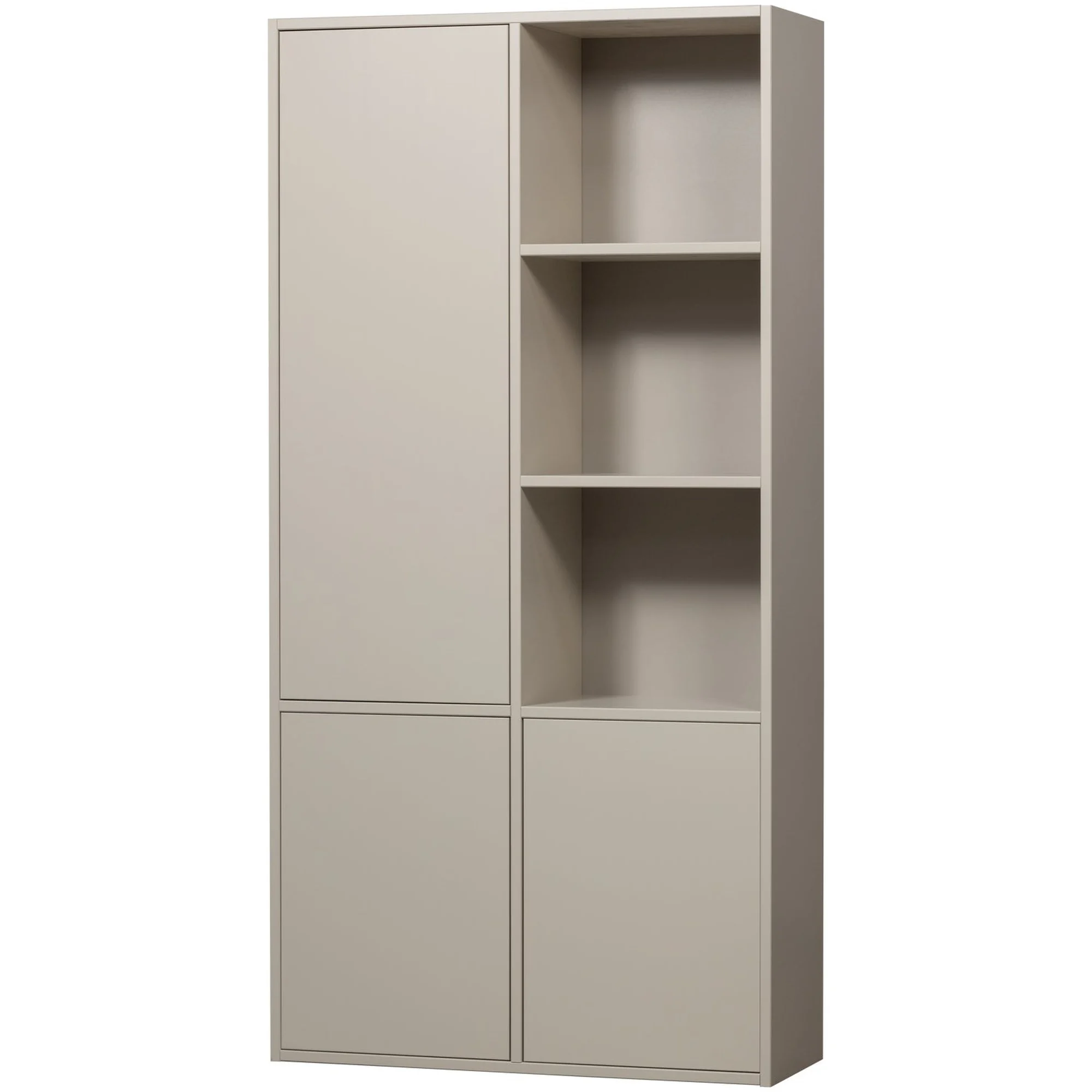 Schrank Meggy aus Kiefernholz, modern mit Push-to-Open, hellgrau, FSC-zertifiziert, 108 cm breit