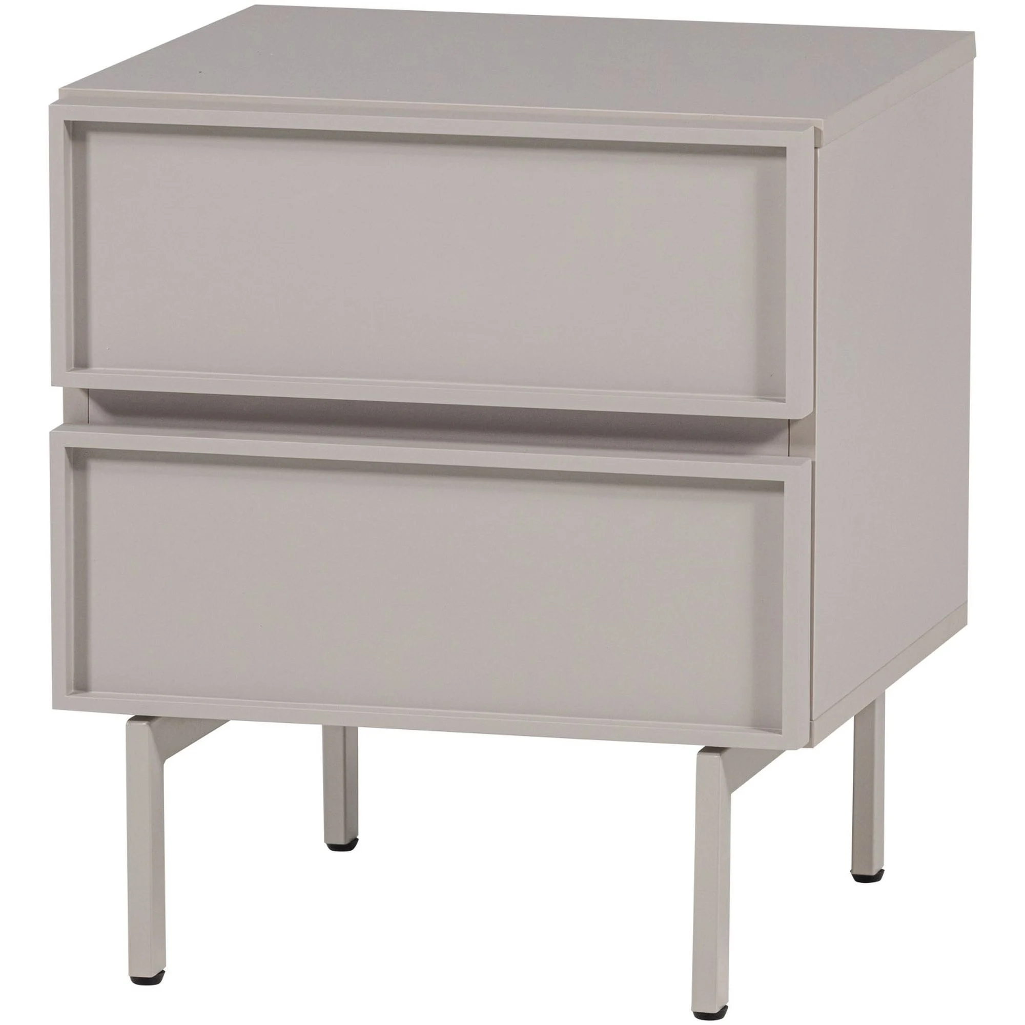 Nachttisch Tours Melamin MDF, modern mit 2 Schubladen und viel Stauraum, Sand, 51x45x42 cm - Woood