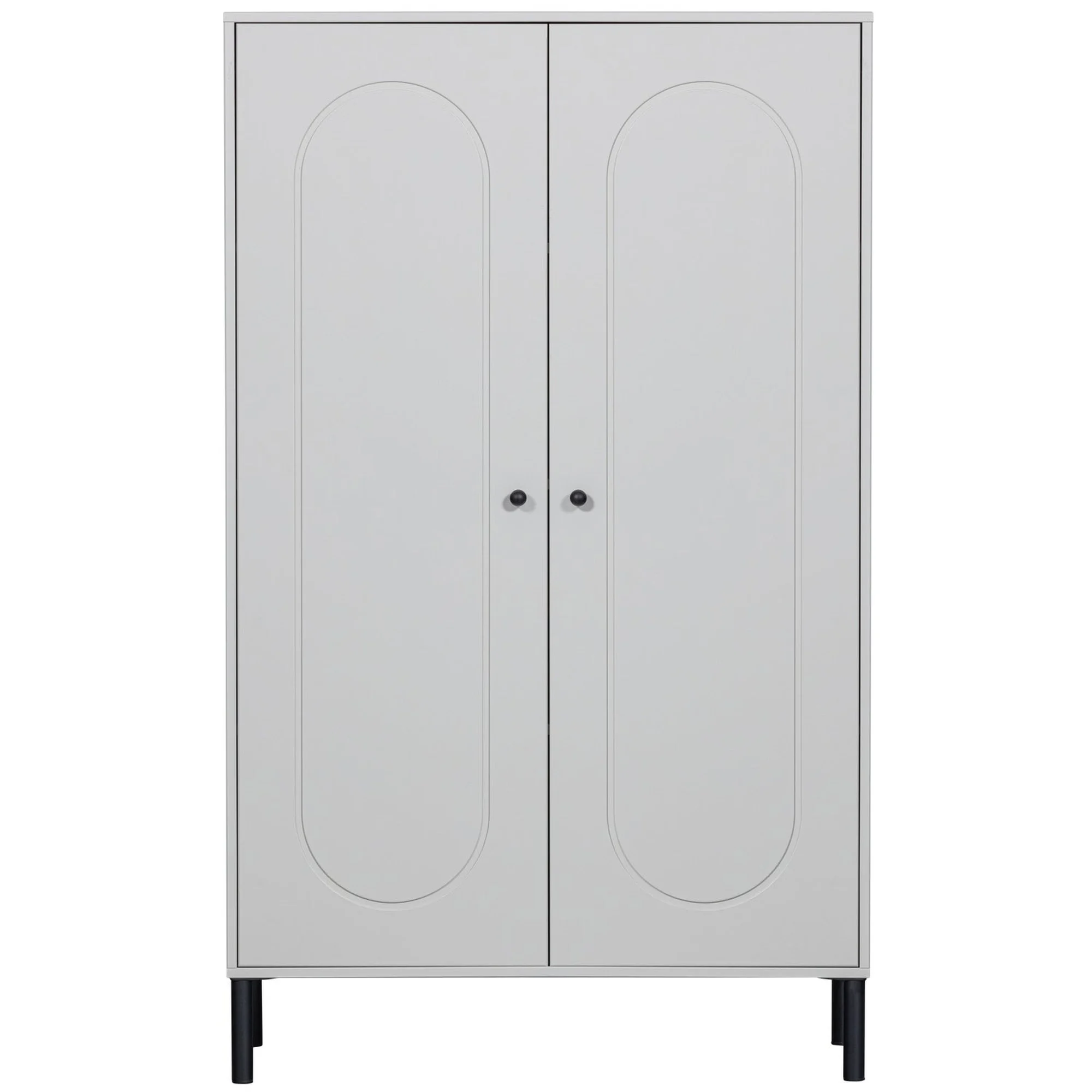Schrank Xina aus FSC-Kiefer, modern und vielseitig, wolkengrau, viel Stauraum, 90 x 40 x 146 cm