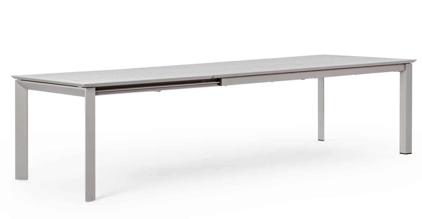 Gartentisch Konnor Aluminium, modern und ausziehbar, taupe, für 8-10 Personen, 200-300x110 cm