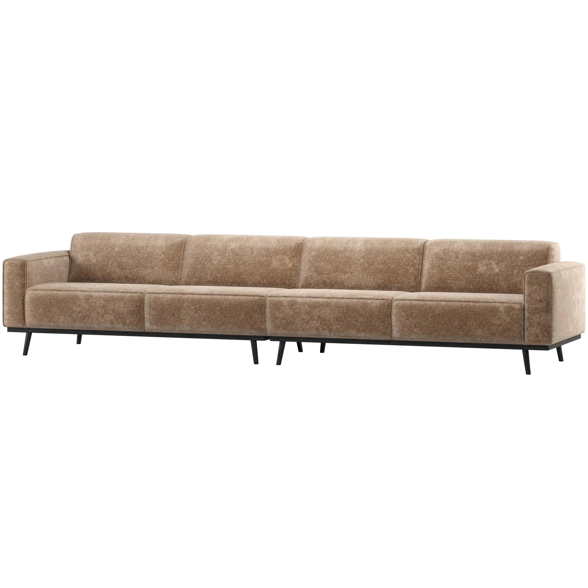 Sofa Statement 6-Sitzer, Samt-Chenille, modern, taupe, elegantes Design, hoher Sitzkomfort