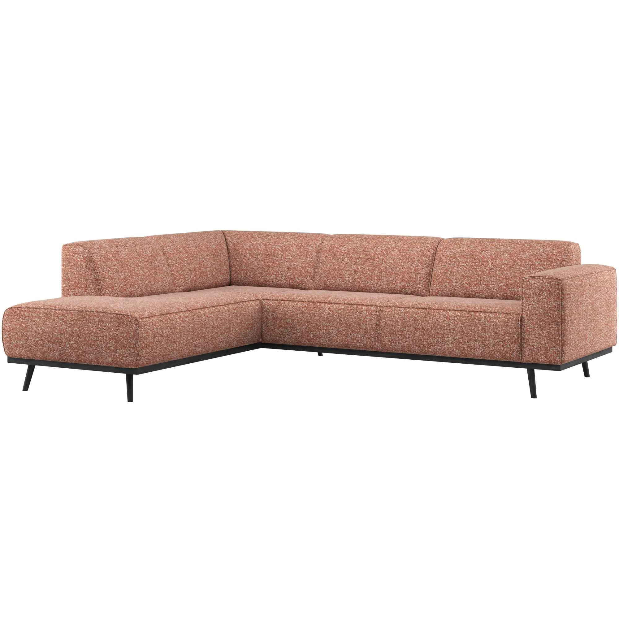 Ecksofa Statement, Melange-Stoff mit abgerundetem Design, modern, terra, hohe Sitzkomfort-Qualität
