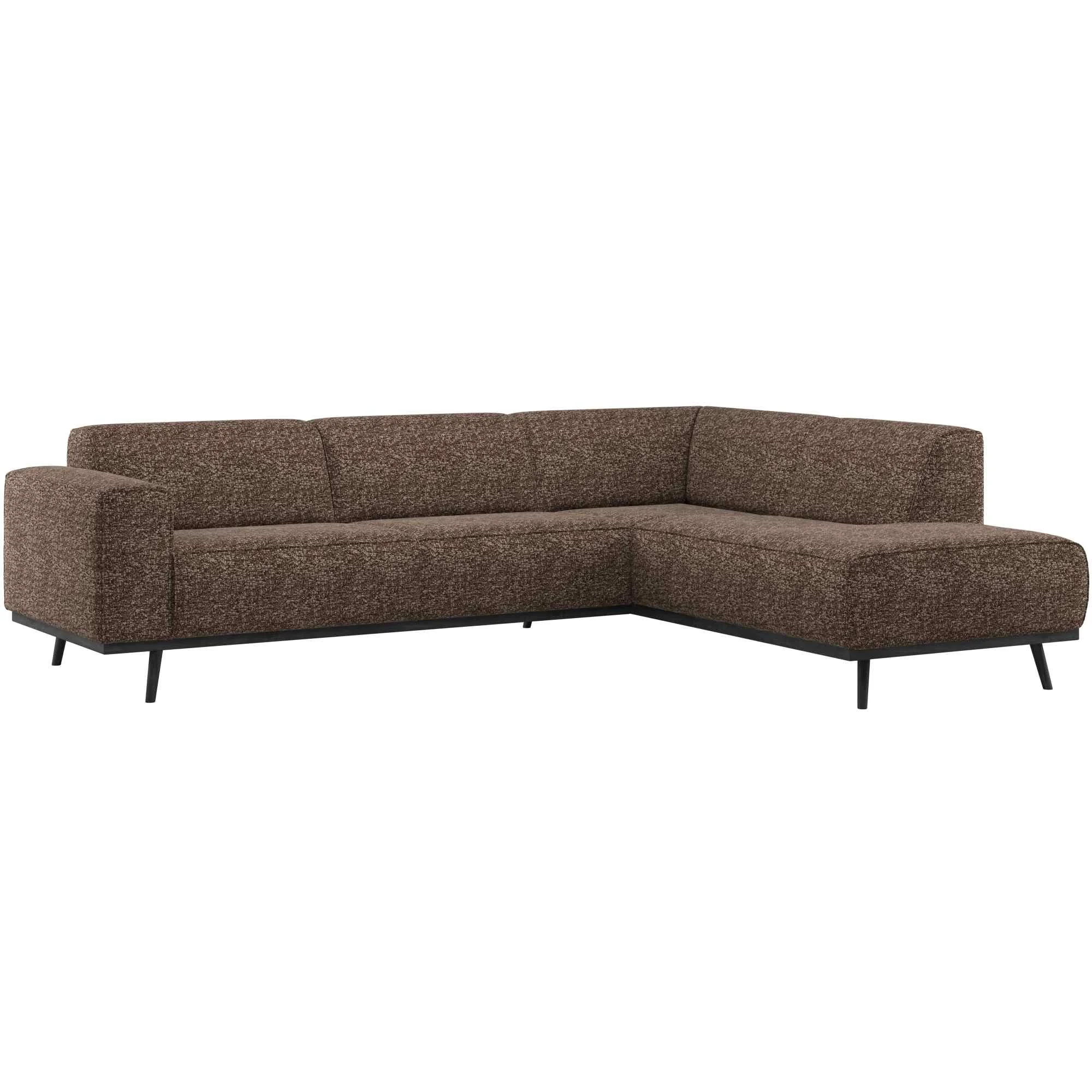 Ecksofa Statement, hochwertiger Melange-Stoff, modernes Design, Braun, bequeme Recamiere rechts