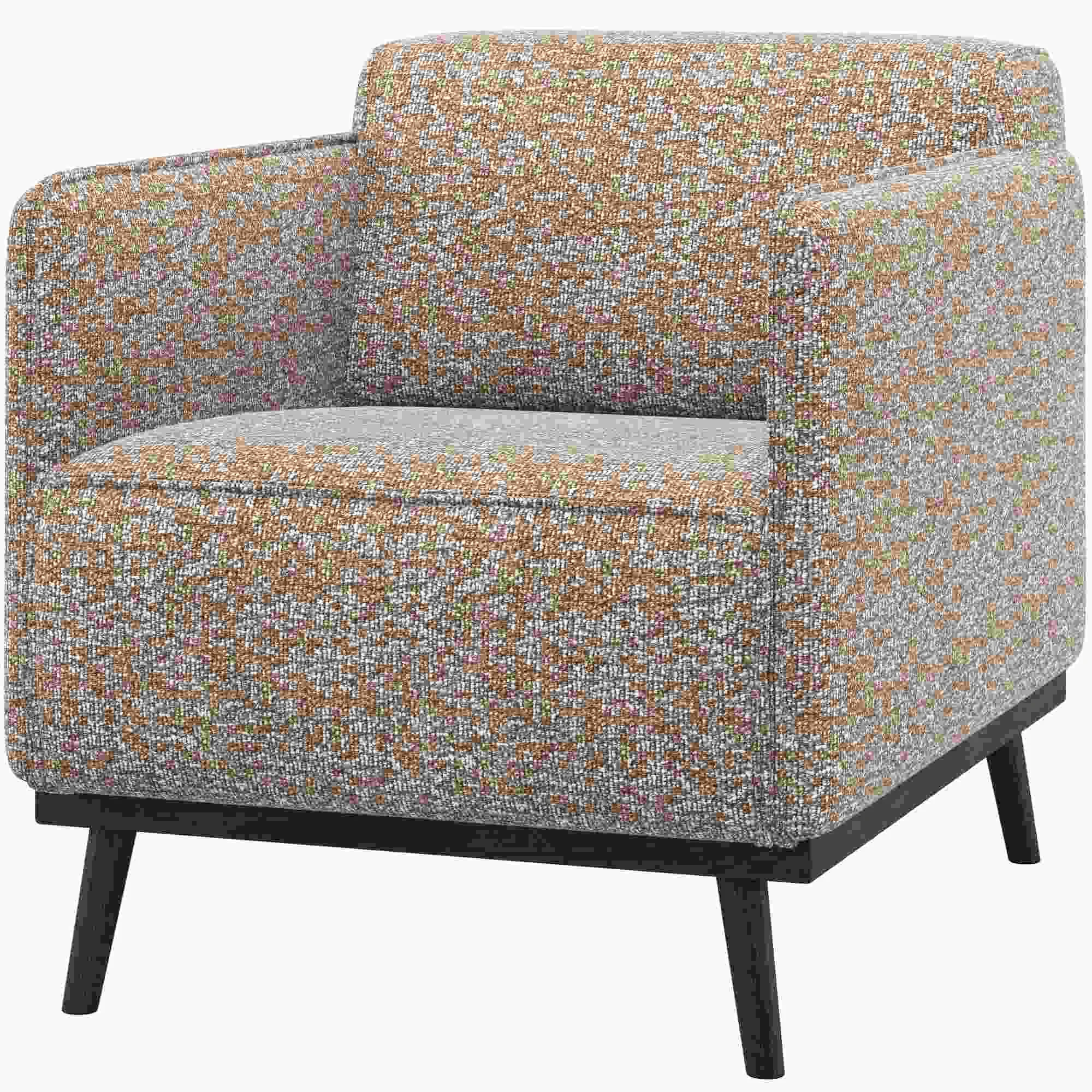 Sessel aus Stoff mit Melange-Effekt, modern und komfortabel, hellbraun, elegantes Design