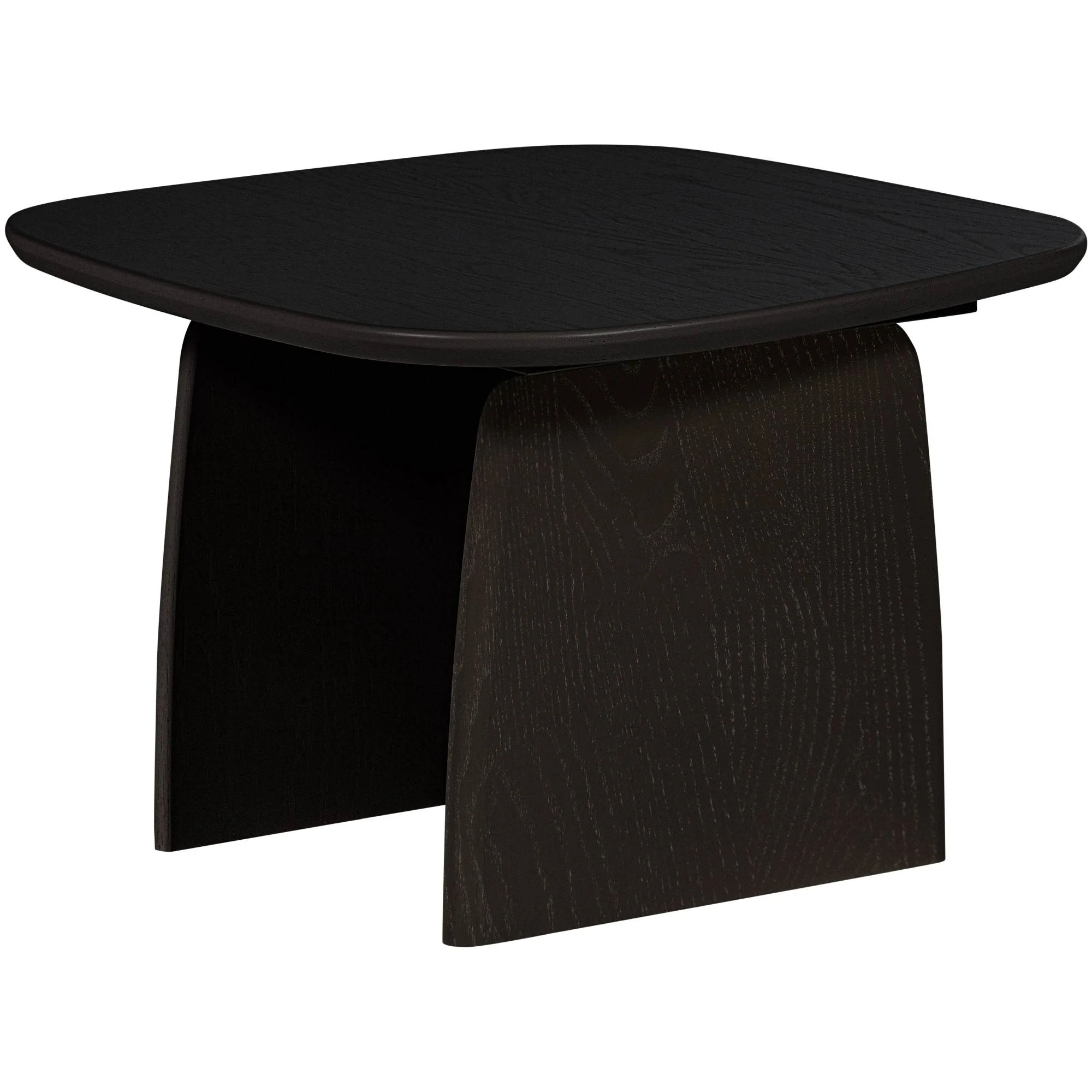 Couchtisch aus Eiche FSC, organisches Design, modern, schwarz, 60 x 60 cm, robust und stilvoll - Woood