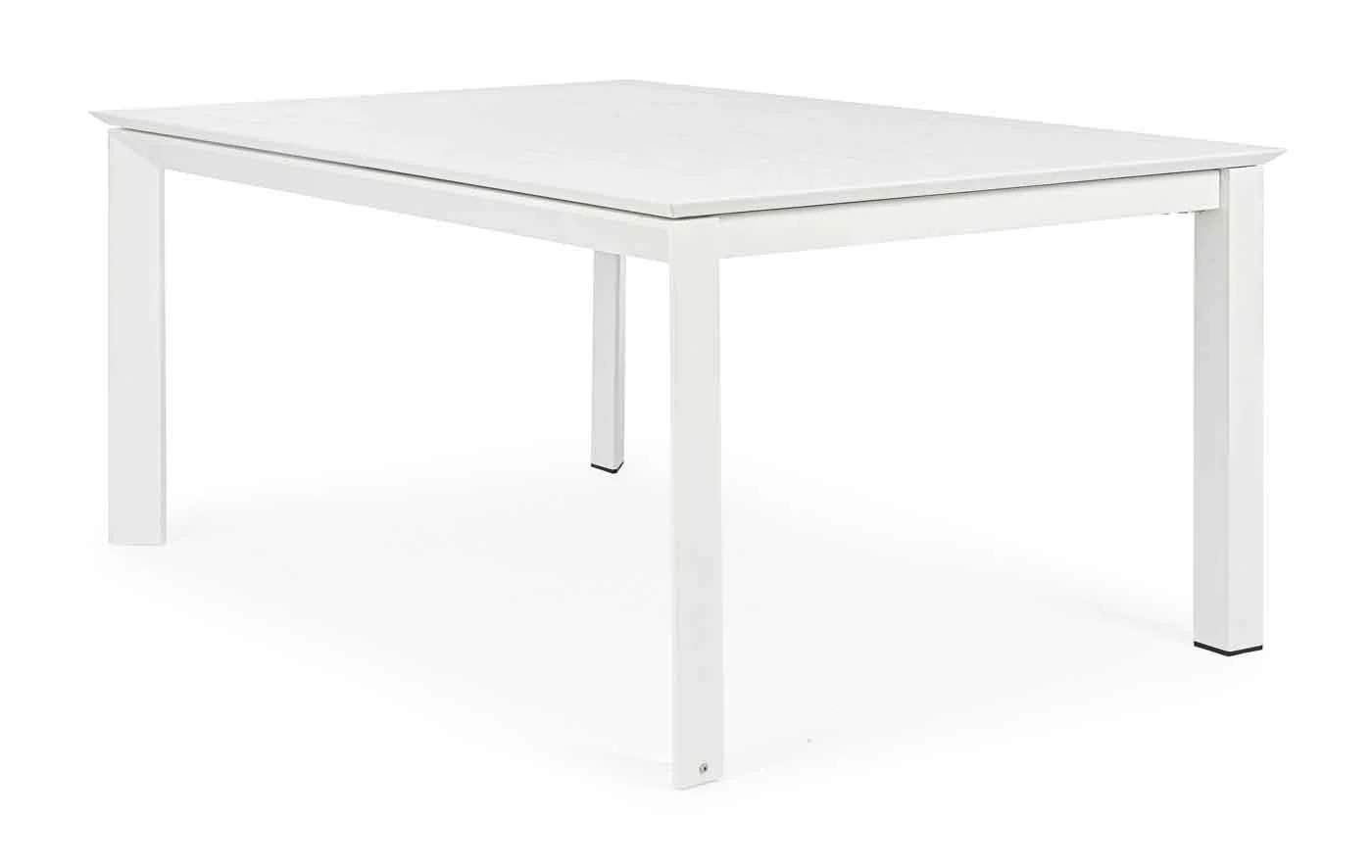 Gartentisch Konnor aus Aluminium, modern mit Ausziehfunktion, Weiß, für 6–8 Personen - Bizzotto