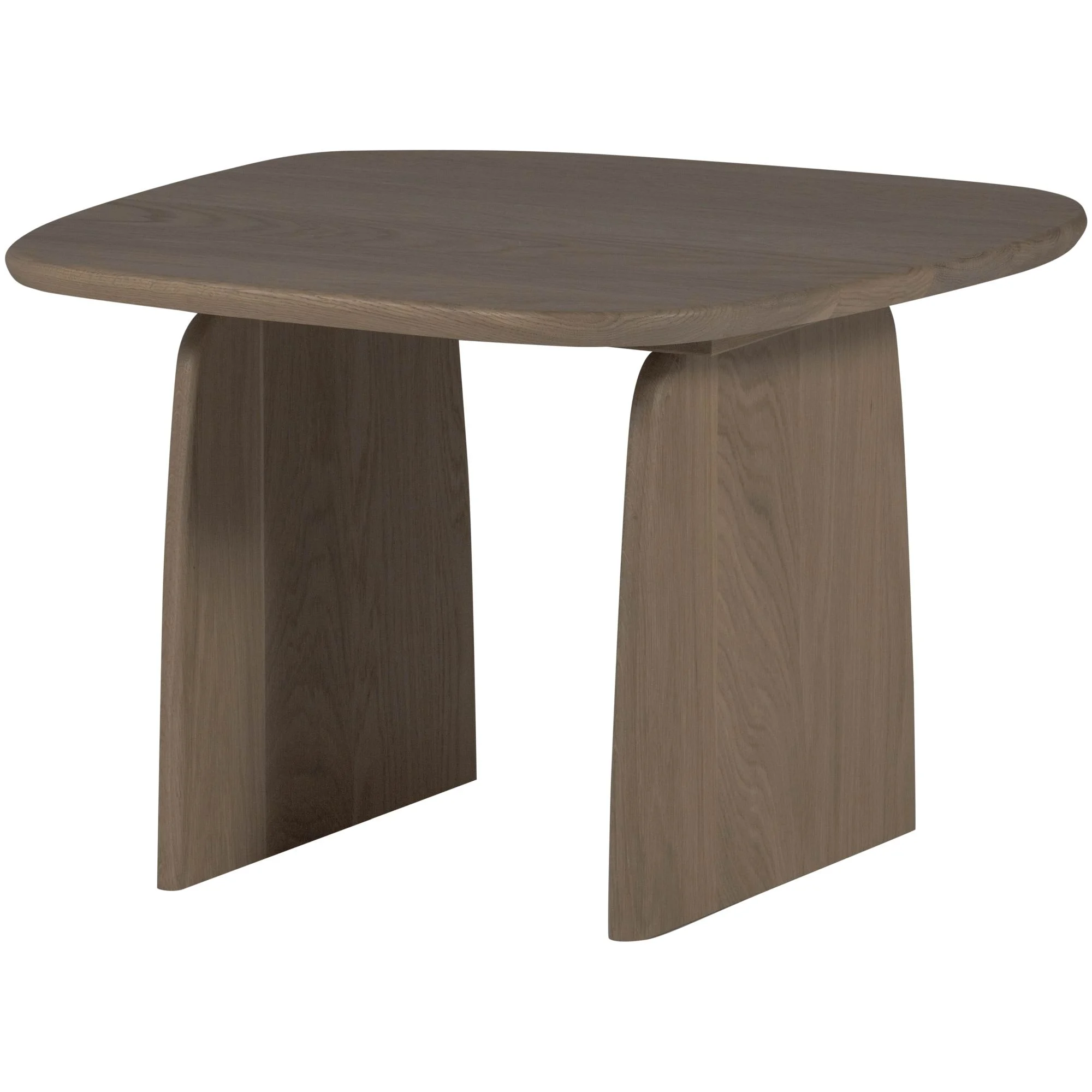 Couchtisch Tablo aus Eiche, organisches Design, modern, FSC-zertifiziert, grau, 60 x 60 cm