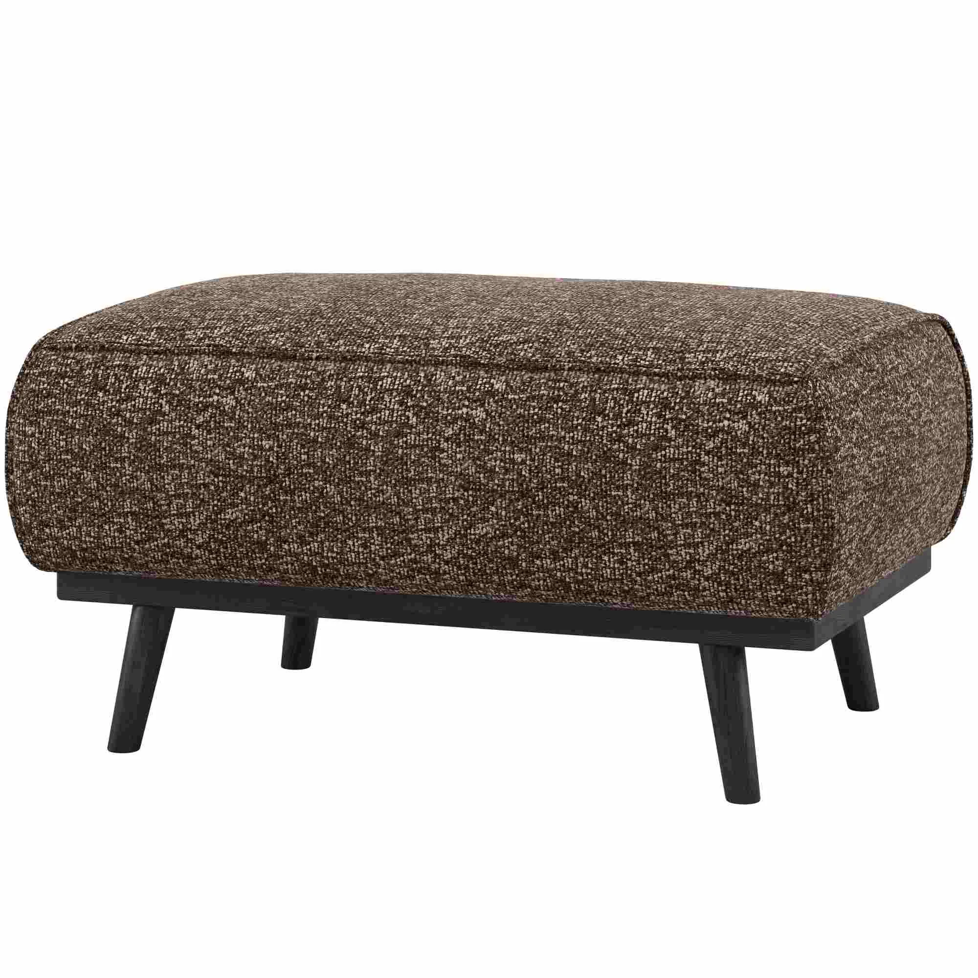 Hocker Statement aus Webstoff, modern luxuriös, Braun Melange, gepolstert, 80x55x40 cm - Woood