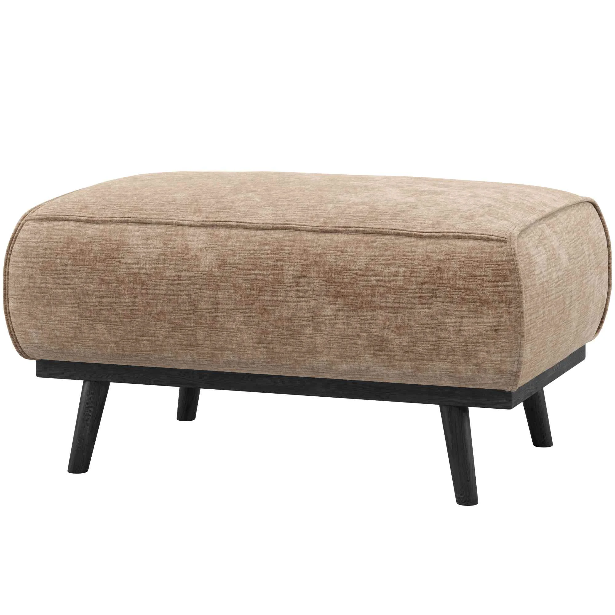 Hocker Statement aus Samt-Chenille, modern und elegant, taupe, komfortabel gepolstert, 80 x 55 x 40 cm