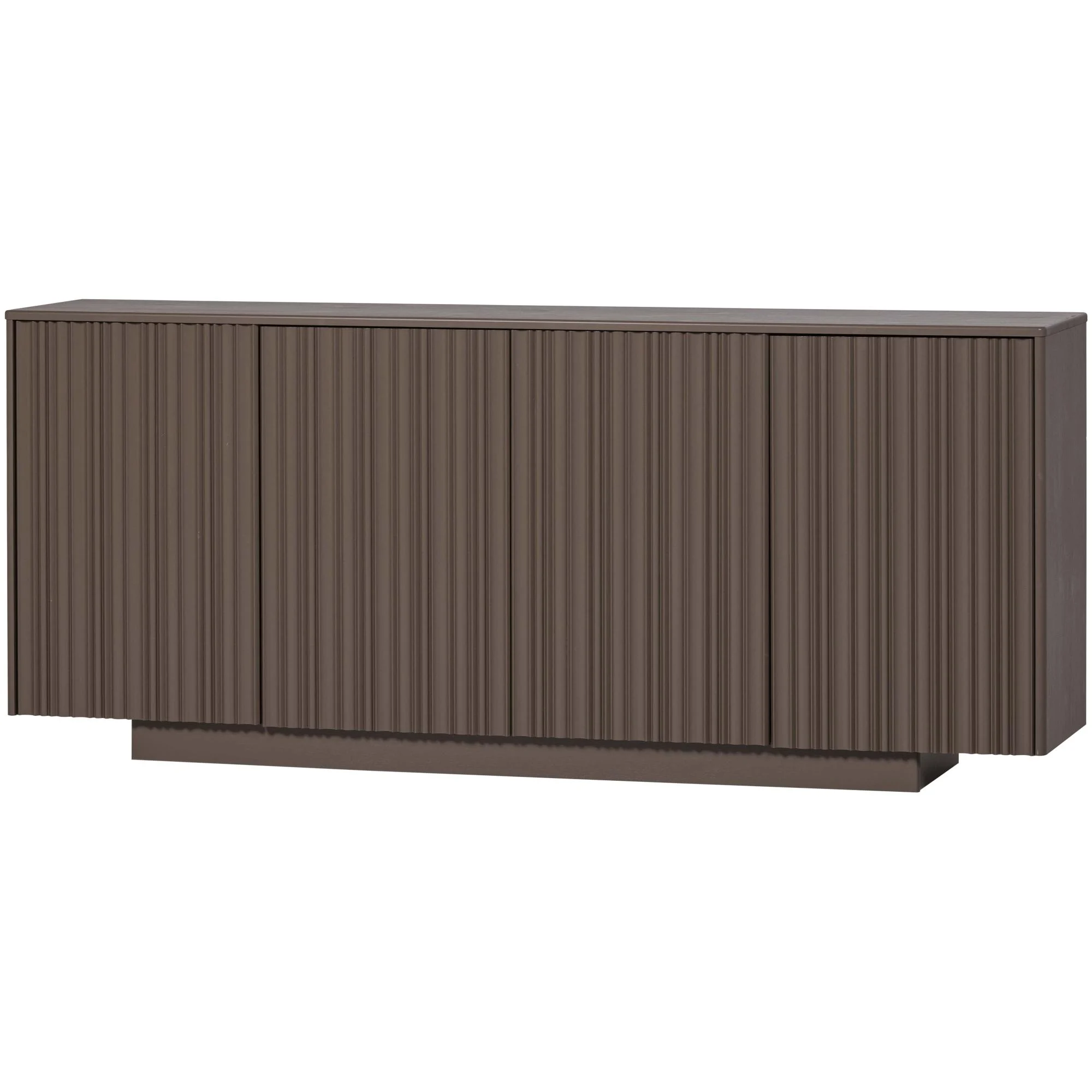 Sideboard Nova aus FSC-Kiefer, modern mit reliefierten Türen, trüffelbraun, 200 cm
