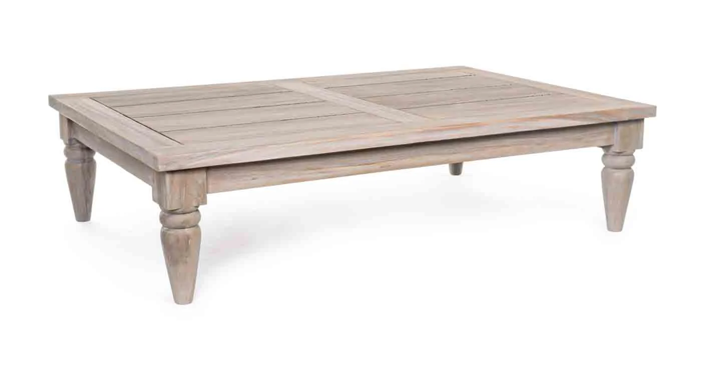 Gartencouchtisch Bali aus Teakholz, klassischer Gartencouchtisch, natur, rechteckig, 120x80 cm - Bizzotto