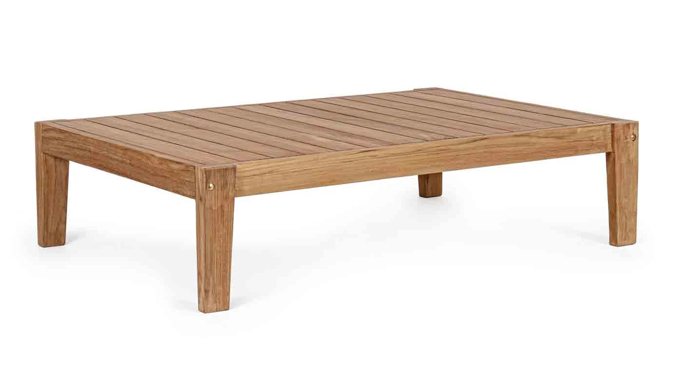 Couchtisch Kobo aus Teakholz, klassisch, rechteckig, natur, ideal für Outdoor-Bereiche