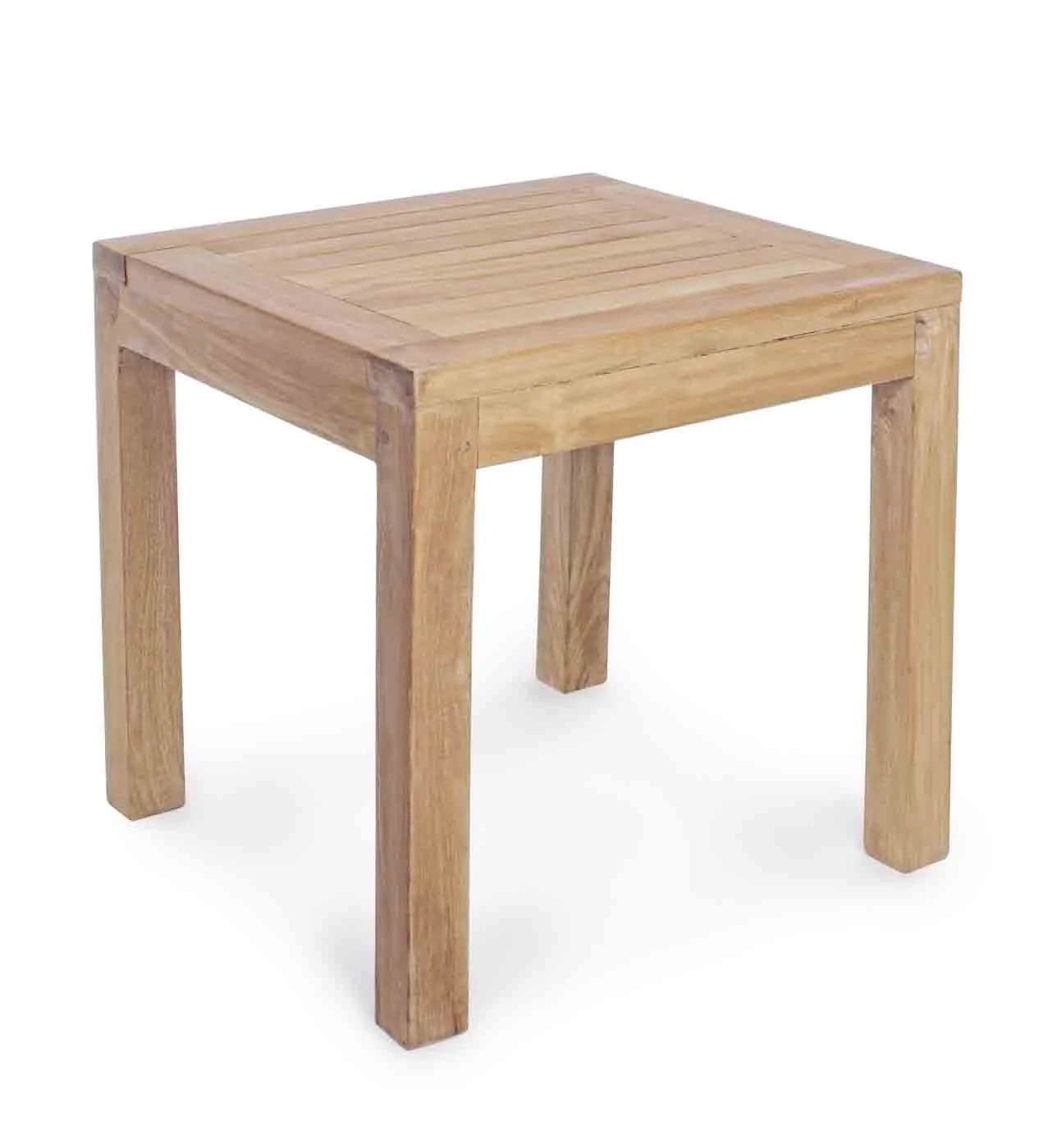 Beistelltisch Teak aus Teakholz, massiv skandinavisch, quadratisch, natur, für draußen - Bizzotto