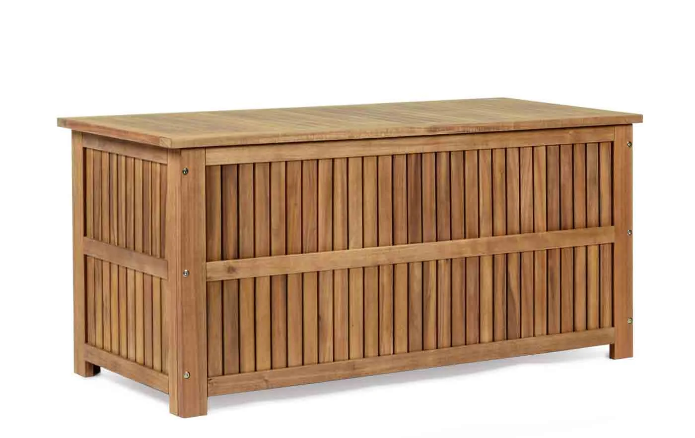 Gartentruhe Noemi aus Akazienholz, massiv und geölt, natur, stilvolles Outdoor-Design