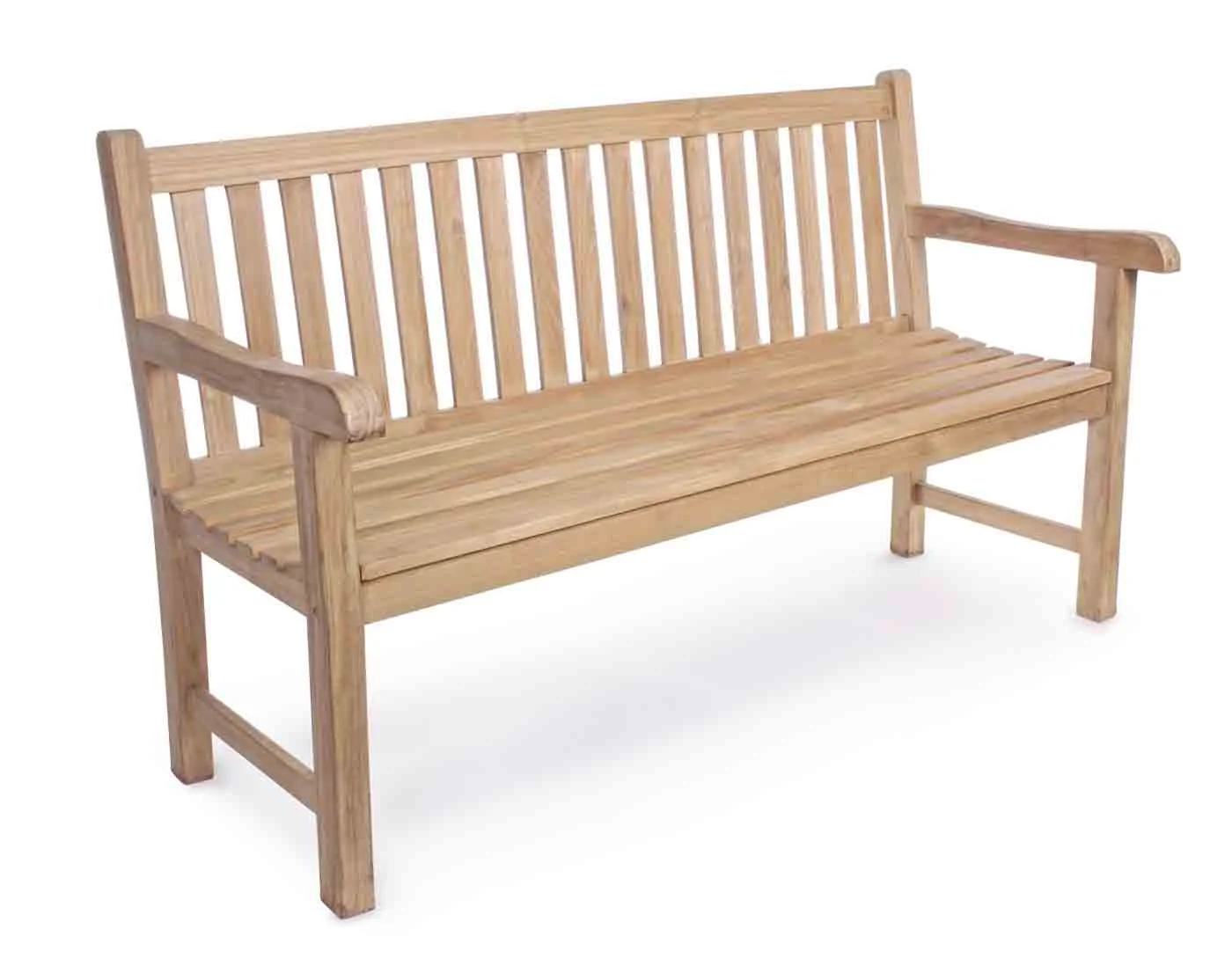 Gartenbank Linda aus Teakholz, klassisches Design, natur, wetterfest für 2–3 Personen - Bizzotto