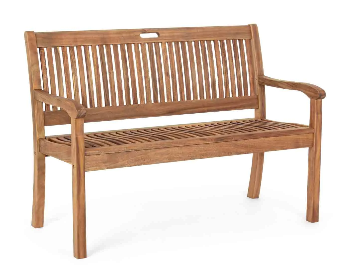 Gartenbank Noemi aus Akazienholz, 2-Sitzer, geöltes Naturholz, modernes Outdoor-Design