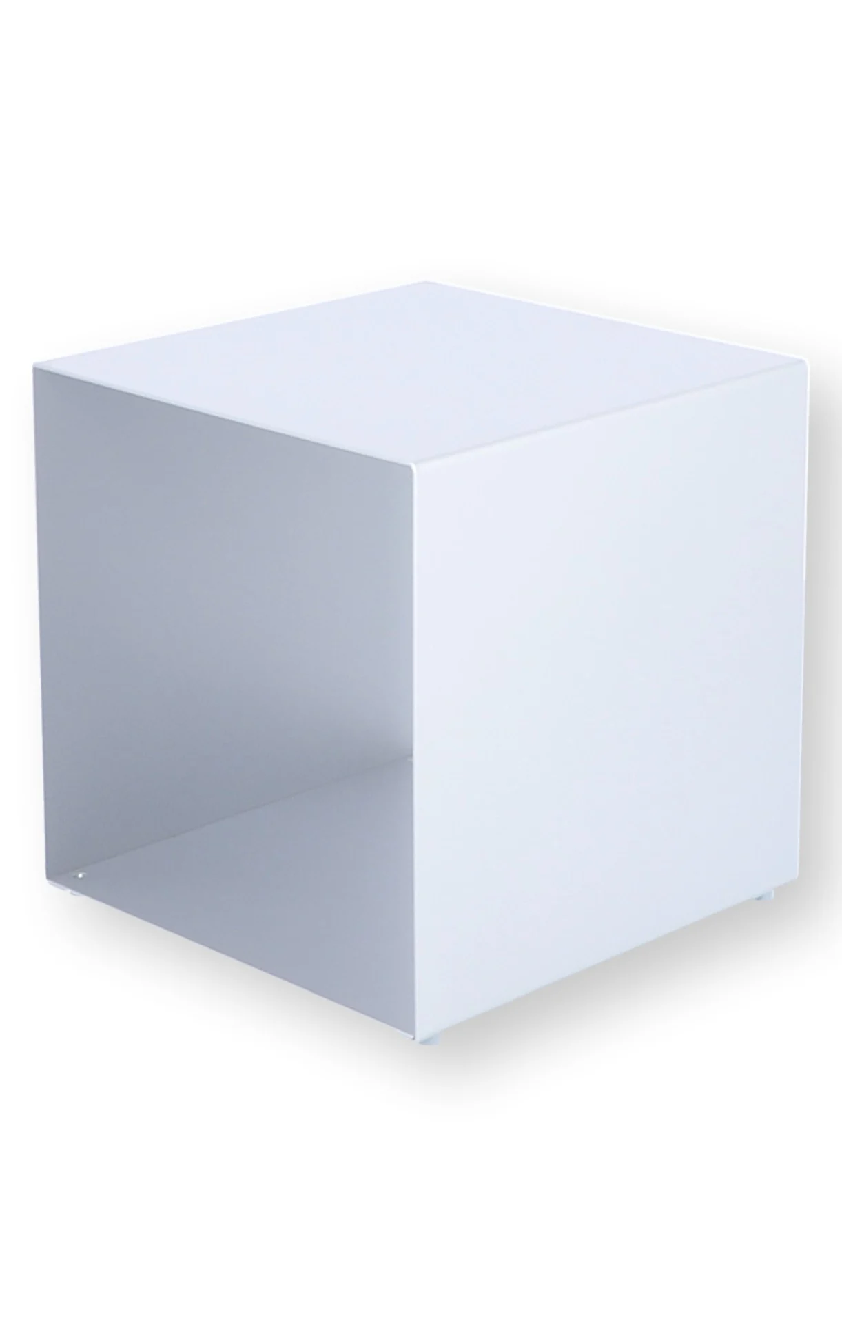 Beistelltisch Cubus aus Metall, modern und quadratisch, Silber, 35 cm, pulverbeschichtet - Jan Kurtz