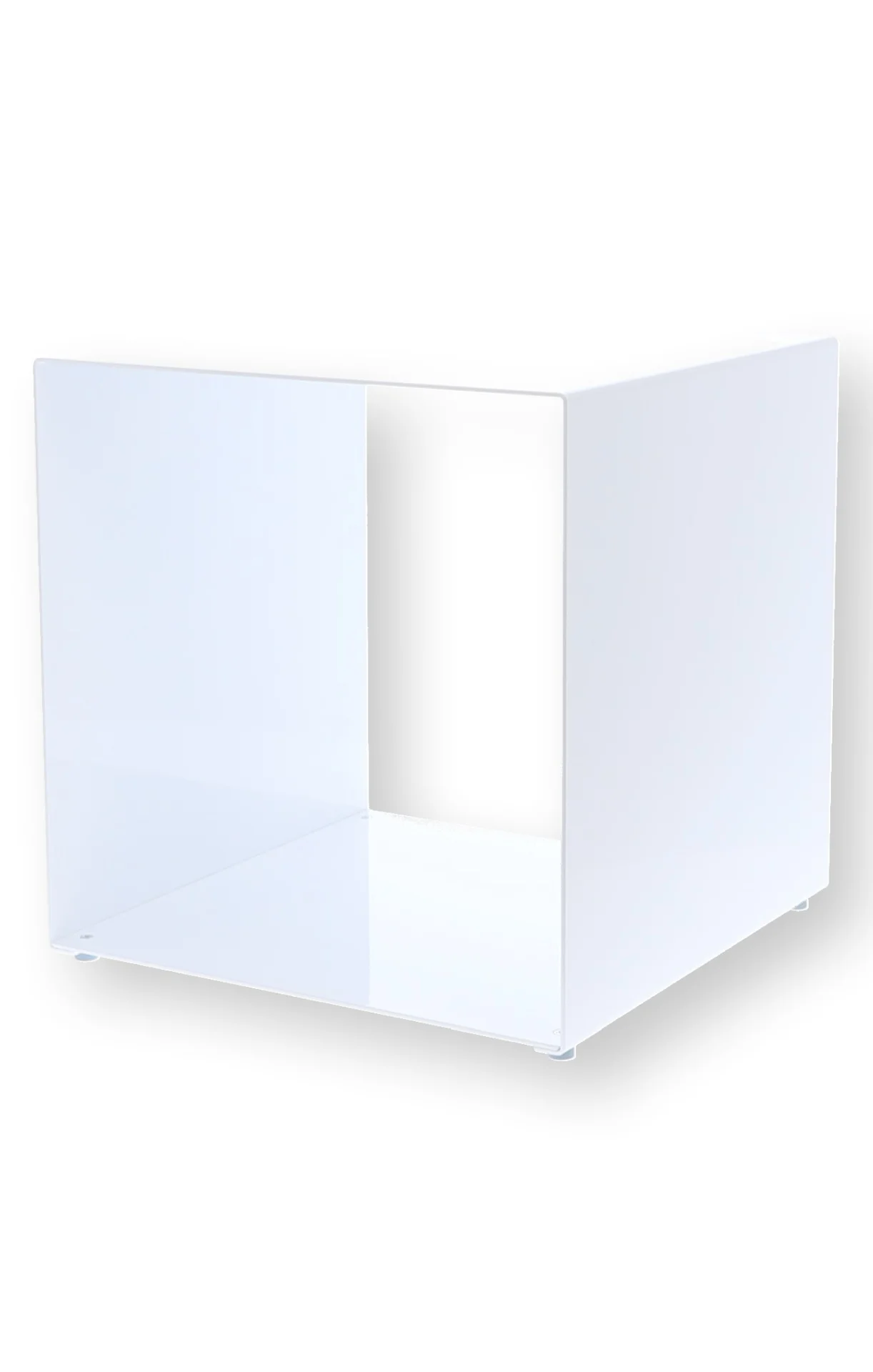 Beistelltisch Cubus Metall, modern pulverbeschichtet, quadratisch, weiß, 35 cm - Jan Kurtz