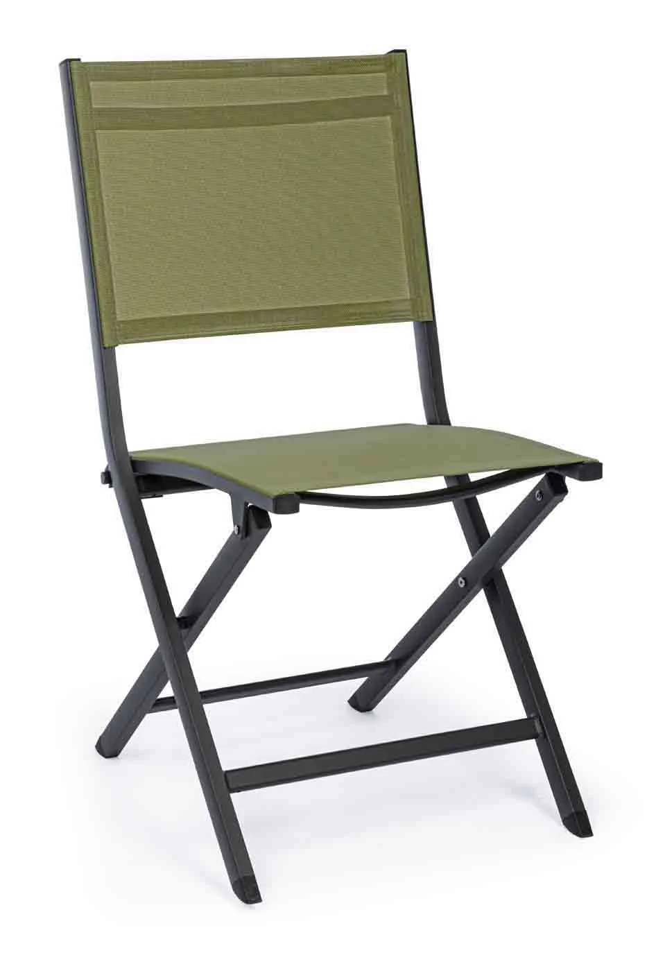 Gartenstuhl Elin aus Aluminium, klappbar im 4er-Set, modern, grün, Outdoor geeignet
