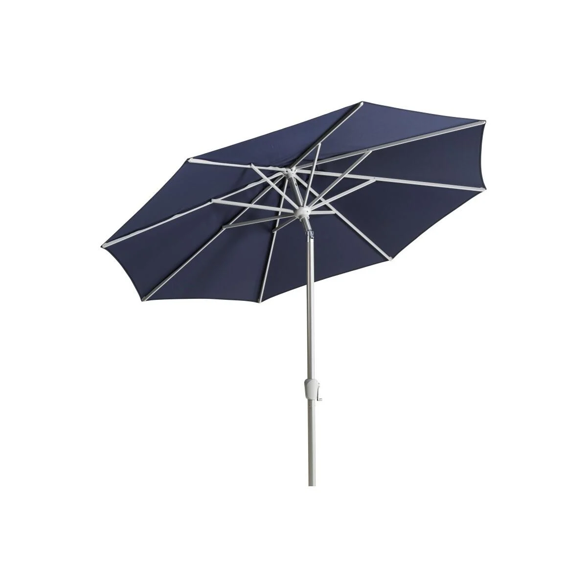 Sonnenschirm Abriola aus Aluminium und Polyester, neigbar, rund, dunkelblau, Ø 270 cm - Brafab