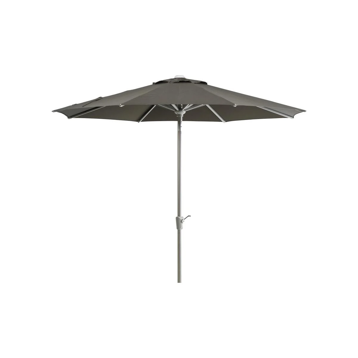 Sonnenschirm Abriola von Brafab aus Aluminium und Polyester, neigbar, rund, Schwarz, Ø 270 cm