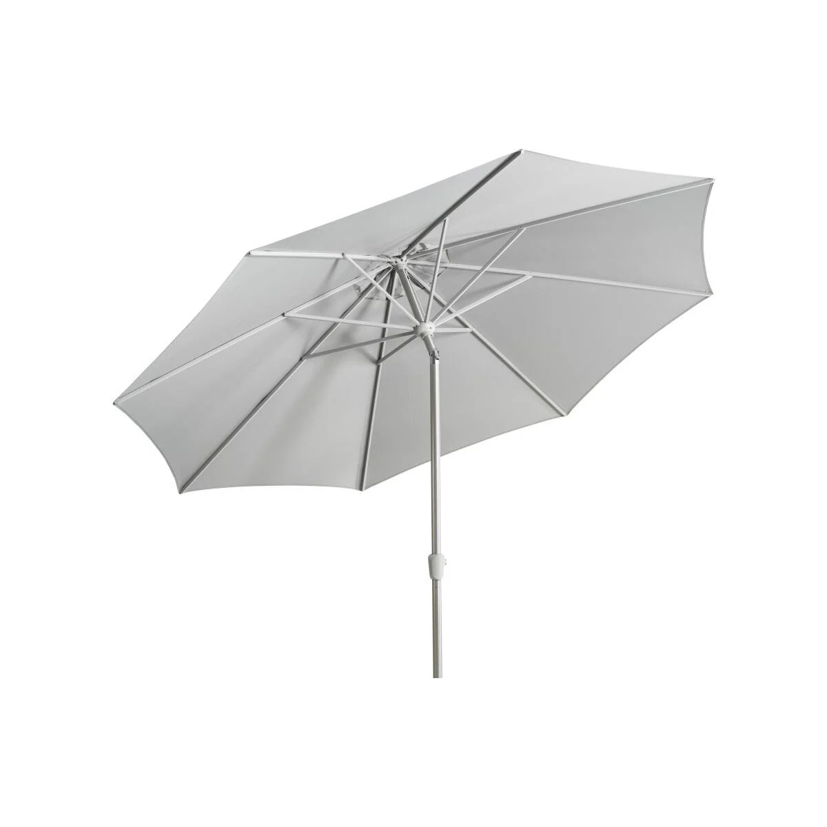 Sonnenschirm Abriola von Brafab, aus Aluminium und Polyester, neigbar, rund, grau, Ø 330 cm