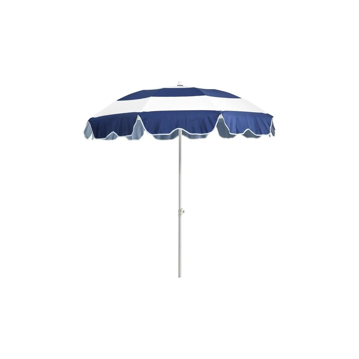 Sonnenschirm Follina aus robustem Polyester, modern neigbar, rund, blau weiß, Ø 180 cm - Brafab
