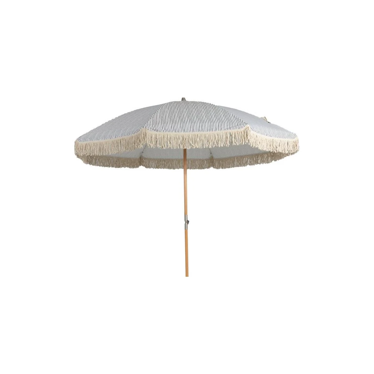 Sonnenschirm Gatsby aus Buchenholz und Polycotton, rund, klappbar, grau weiß, Ø 256 cm - Brafab