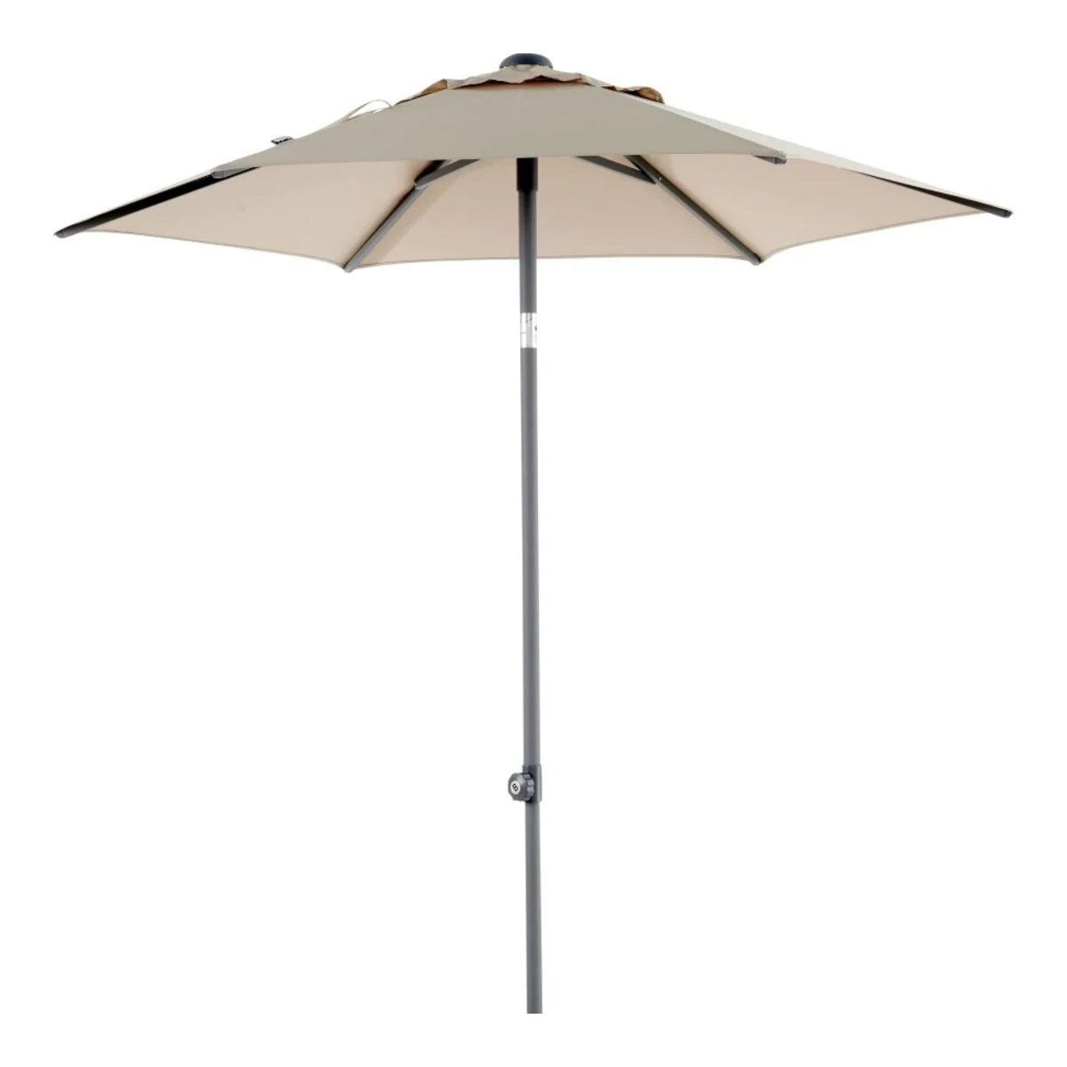Sonnenschirm Poppi von Brafab aus Aluminium, neigbar, rund, Champagne, Ø 200 cm