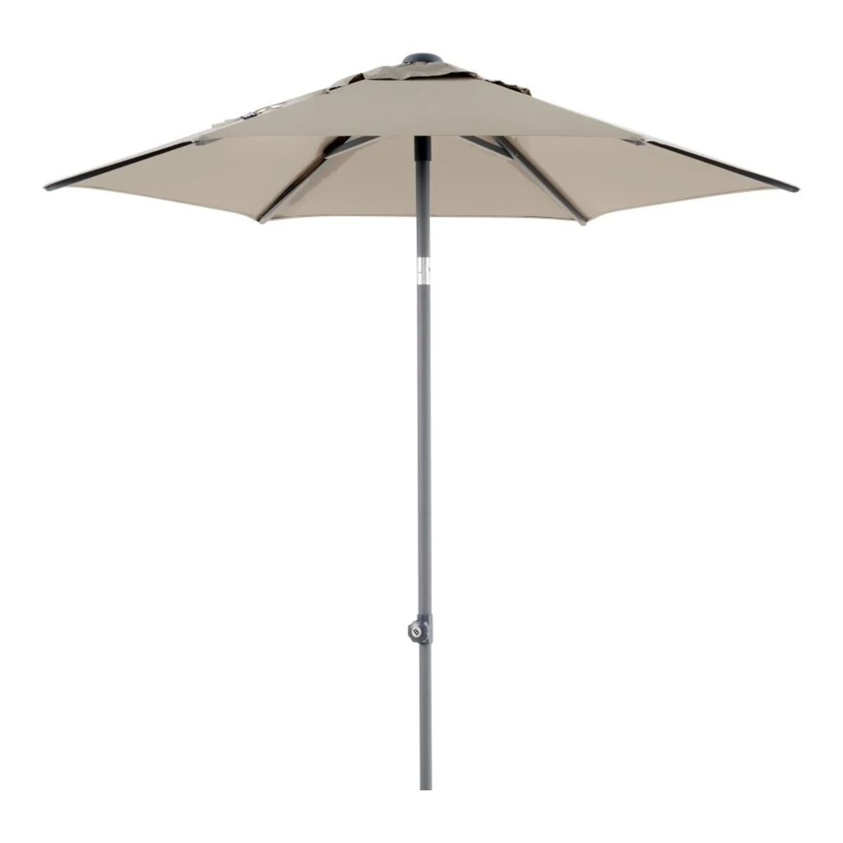 Sonnenschirm Poppi von Brafab aus Aluminium und Polyester, rund, neigbar, taupe, Ø 200 cm