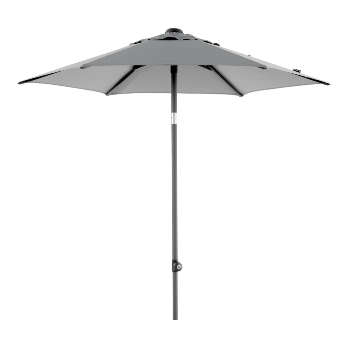 Sonnenschirm Poppi aus Aluminium und Polyester, neigbar, modern, grau, Ø 200 cm, mit winddichtem Kamin - Brafab
