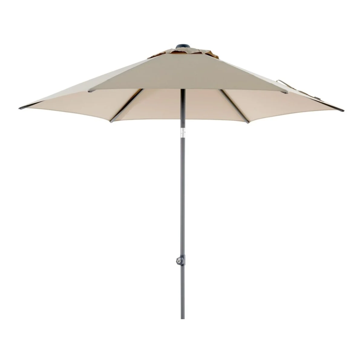 Sonnenschirm Poppi von Brafab aus Aluminium, neigbar, rund, Champagne, Ø 250 cm, mit winddichtem Kamin