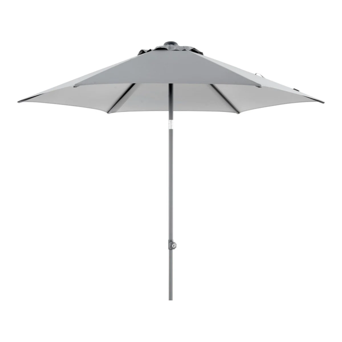 Sonnenschirm Poppi von Brafab aus Aluminium und Polyester, neigbar, rund, grau, Ø 250 cm