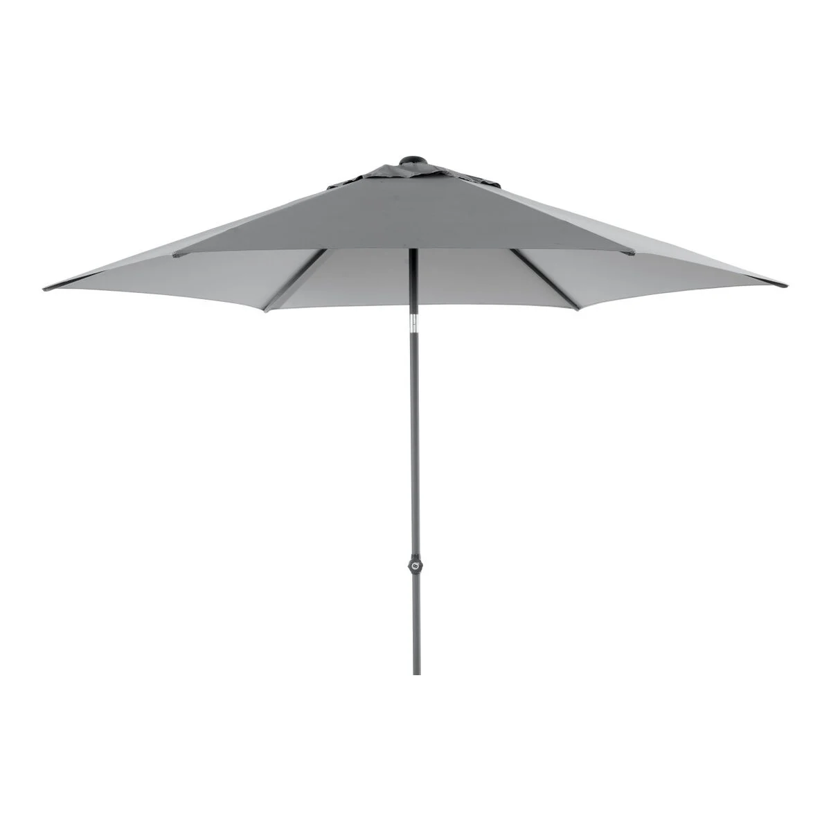 Sonnenschirm Poppi von Brafab aus Aluminium und Polyester, neigbar, rund, grau, Ø 300 cm