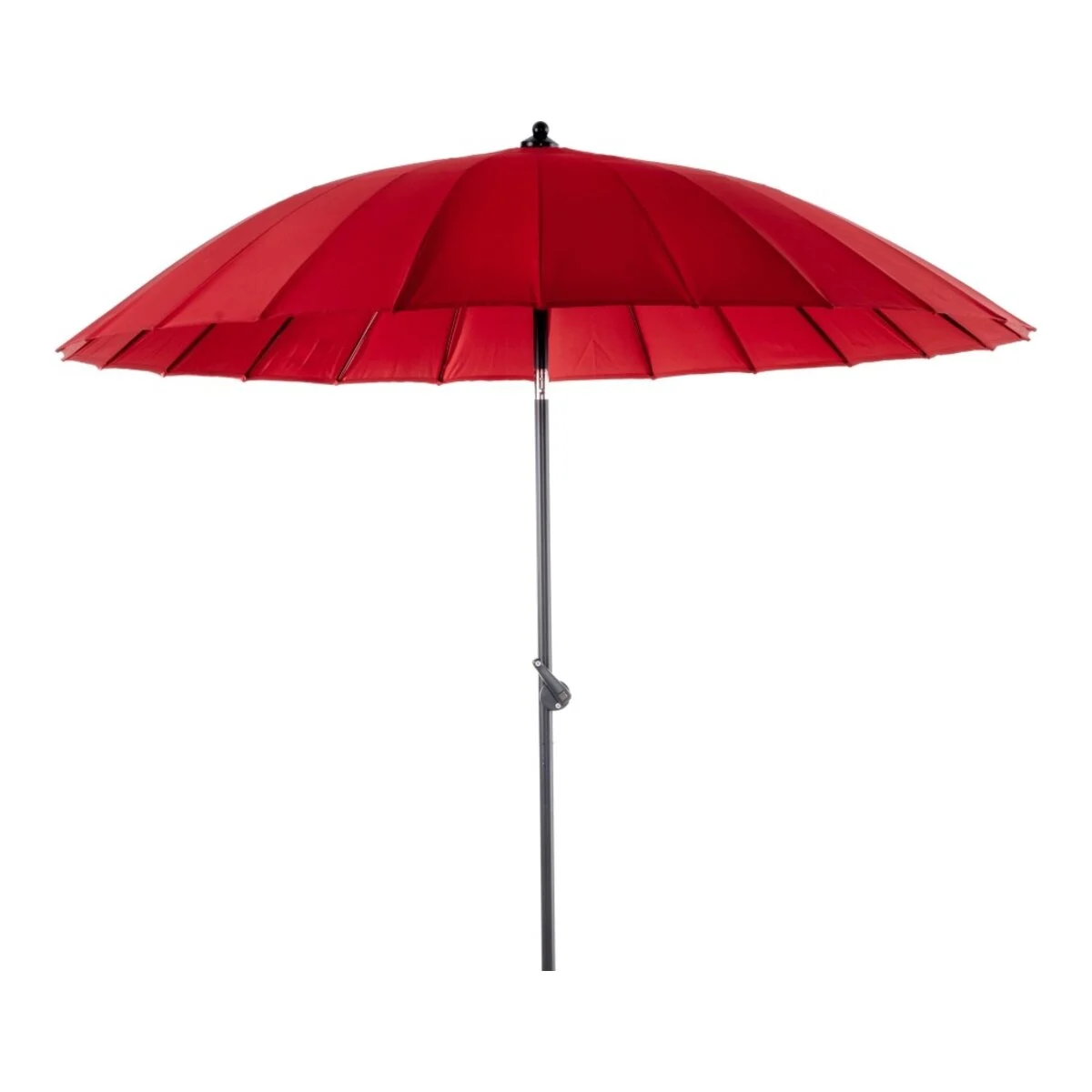 Sonnenschirm Shanghai von Brafab aus Aluminium und Polyester, modern, Ø 270 cm, rot, neigbar
