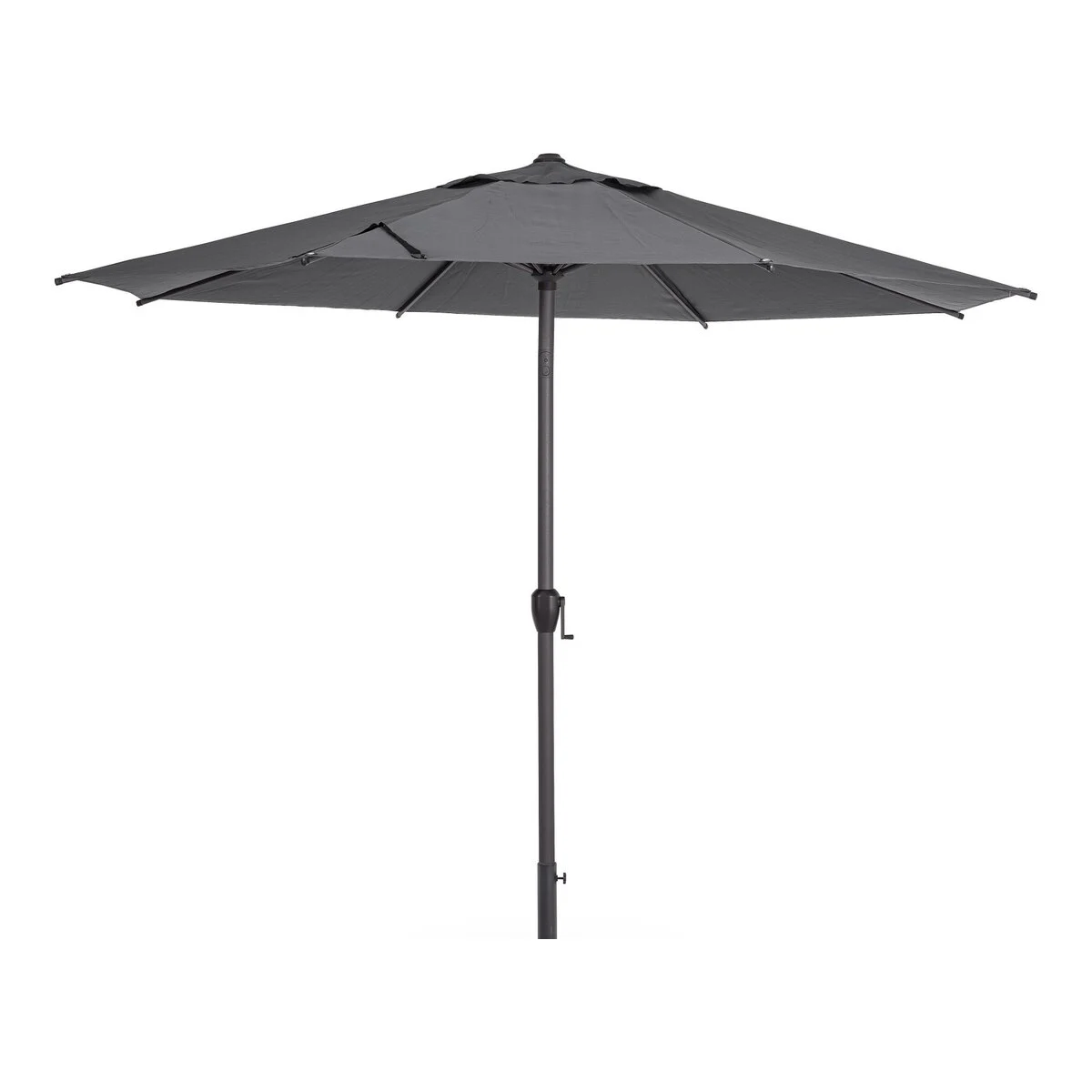 Sonnenschirm Rio aus Aluminium, modern und neigbar, Ø 300 cm, Dunkelgrau, mit winddichtem Kamin - Bizzotto