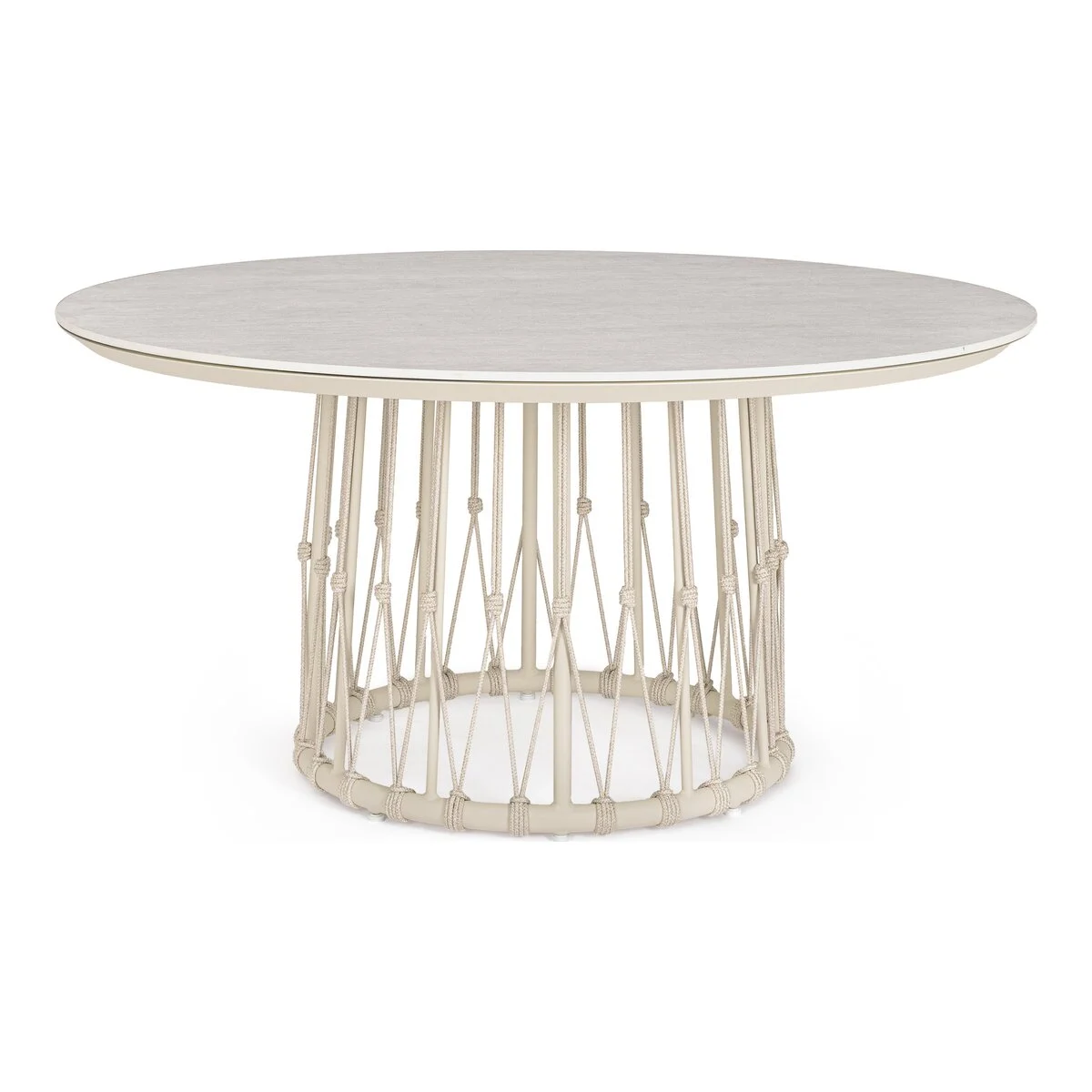 Gartenesstisch Lanai - Aluminium & Stein, Ø 150 cm, Camel Sand