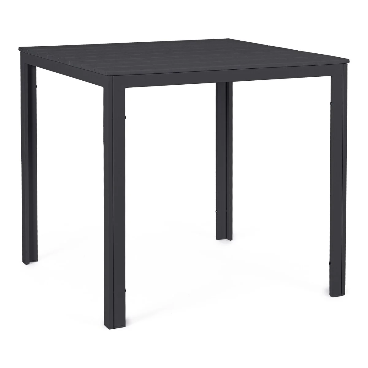 Gartenesstisch Sarita - Metall & Kunststoffplatte, 78 x 78 cm, Anthrazit