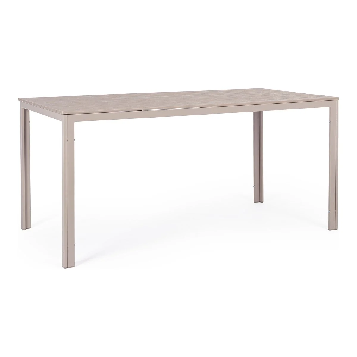 Gartenesstisch Sarita - Metall & Kunststoffplatte, 156 x 78 cm, Taupe